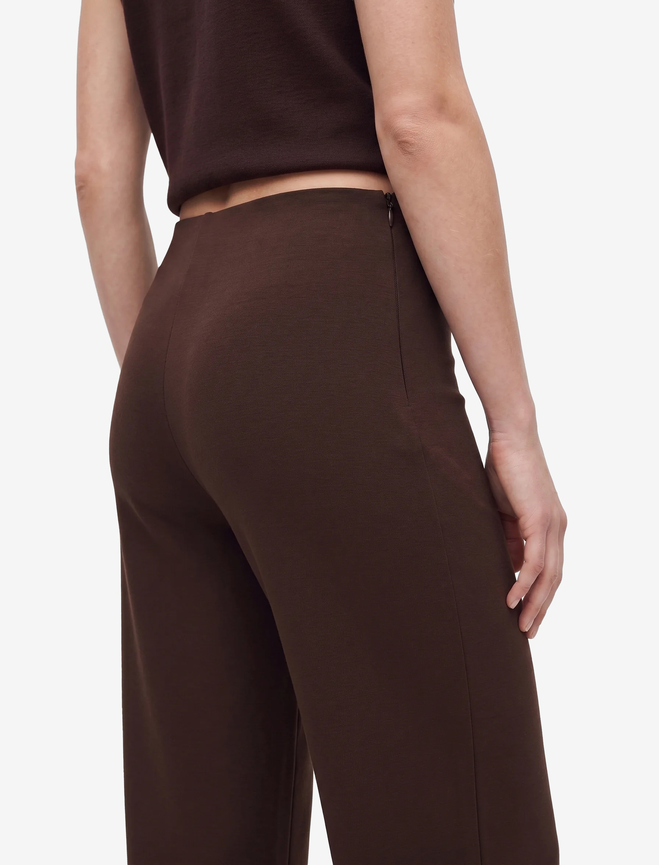 Koton Viskon Regular Fit Normal Bel Geniş Paça Pantolon görsel 5