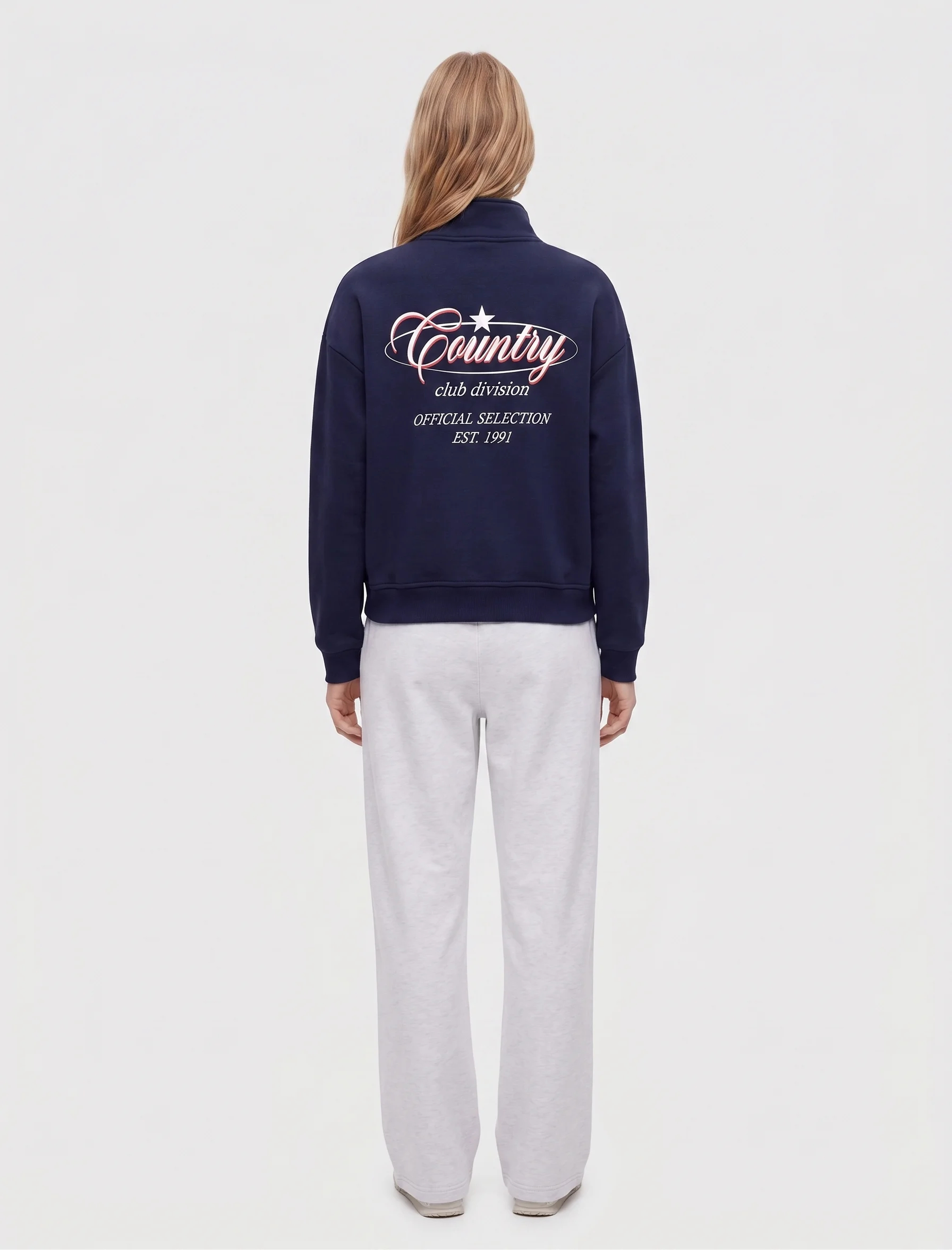 Koton Şardonlu Rahat Kalıp Cep Detaylı Arkası Baskılı Yarım Fermuarlı Sweatshirt görsel 3