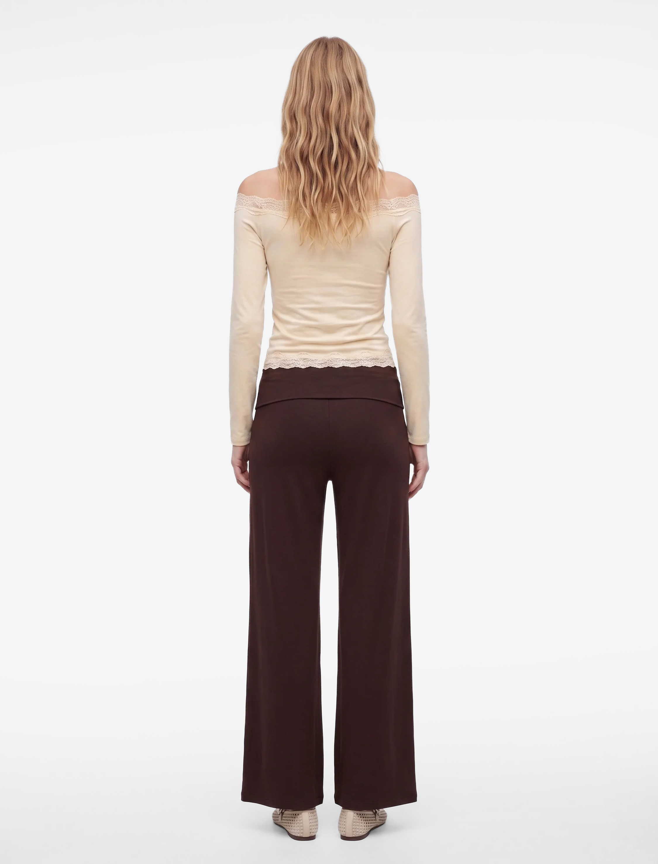   Normal Bel Modal Kumaş Beli Bağlamalı Geniş Paça Pantolon