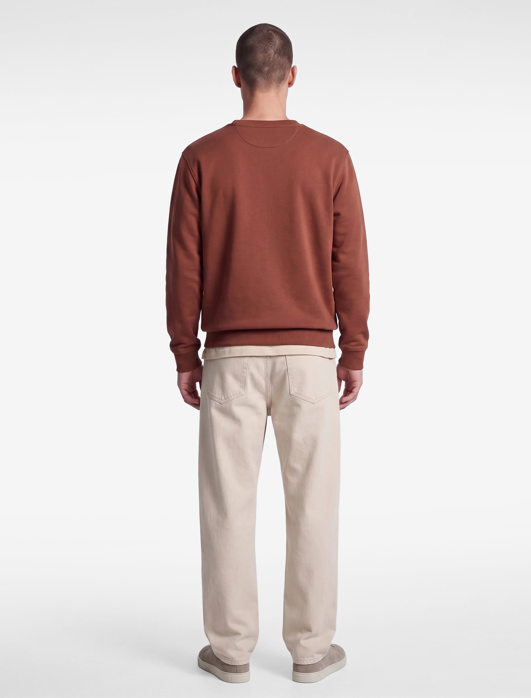 Koton Pamuklu Uzun Kollu Şardonlu Bisiklet Yaka Erkek Basic Sweatshirt görsel 3