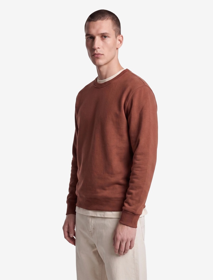  Pamuklu Uzun Kollu Şardonlu Bisiklet Yaka Erkek Basic Sweatshirt