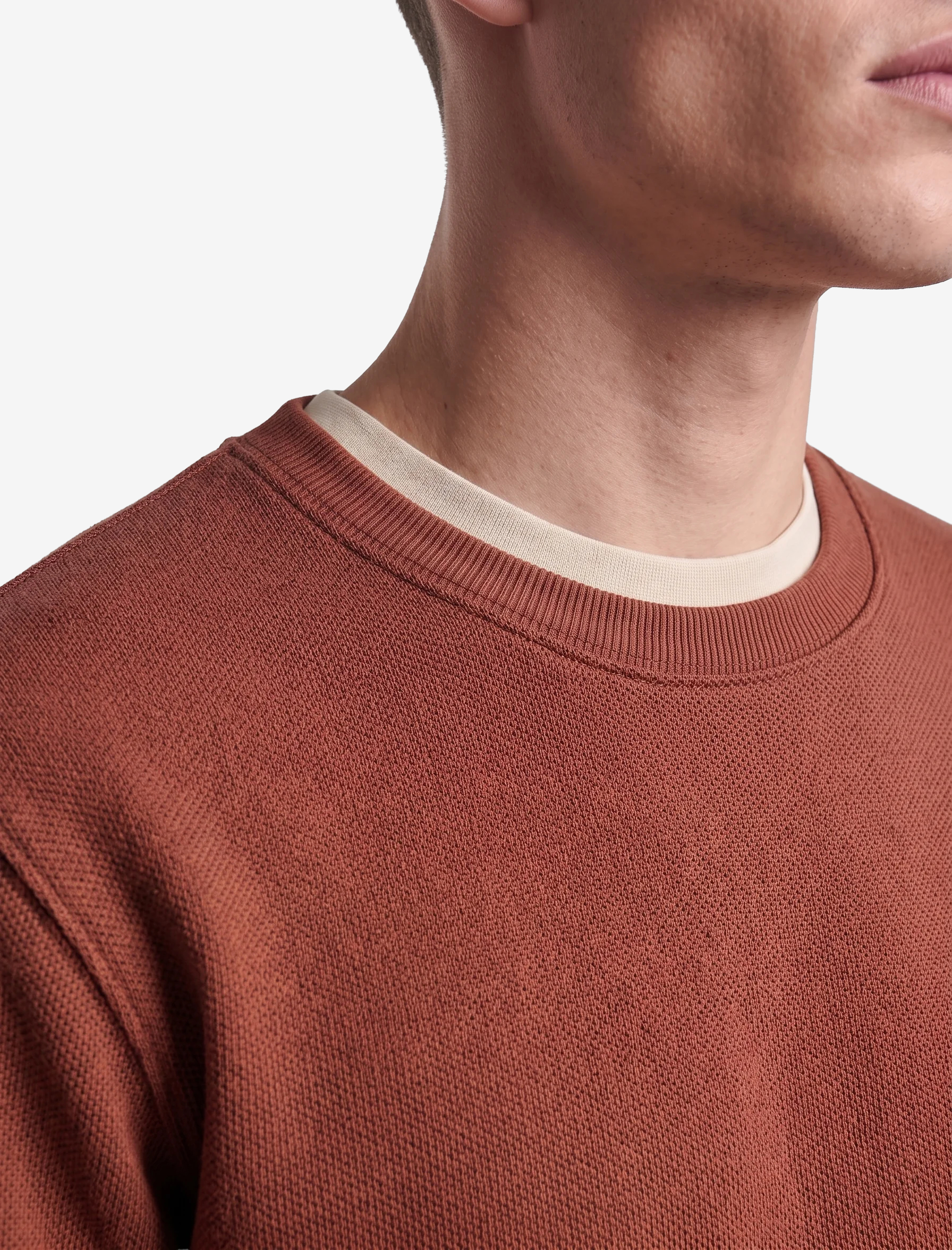Koton Pamuklu Uzun Kollu Şardonlu Bisiklet Yaka Erkek Basic Sweatshirt görsel 4