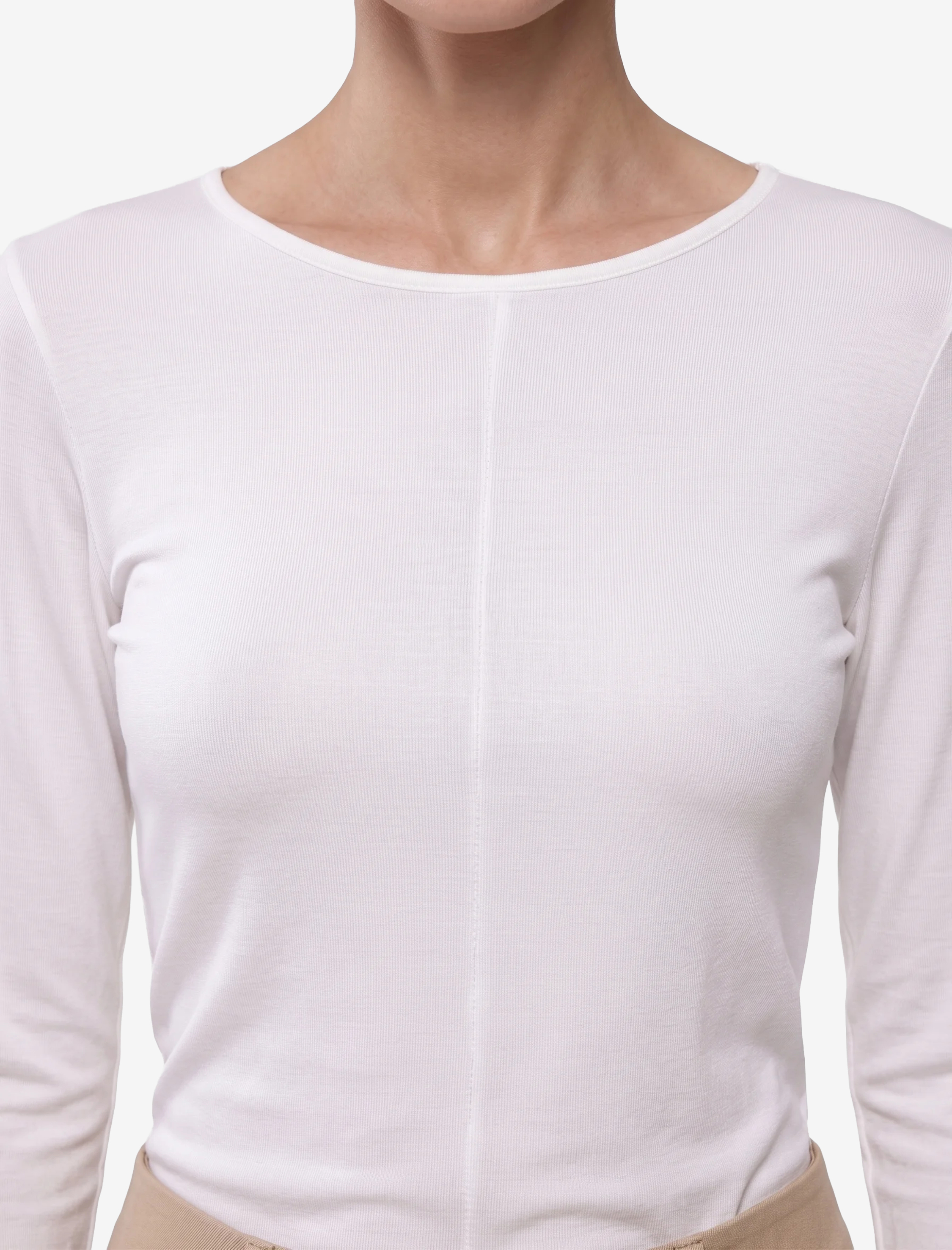 Koton Slim Fit Bisiklet Yaka Uzun Kollu Viskon Basic Bluz görsel 4