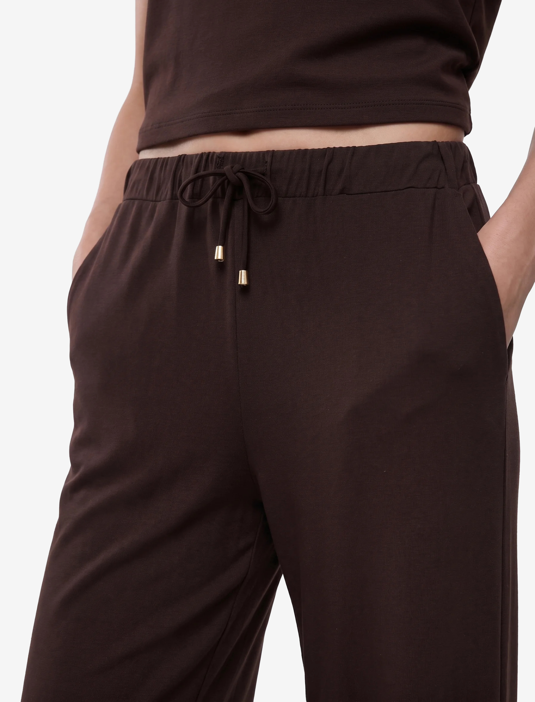 Koton Beli Bağcıklı Standart Bel Straight Fit Pantolon görsel 4