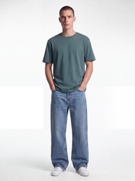 Pamuklu Bisiklet Yaka Kısa Kollu Basic Oversize Tişört