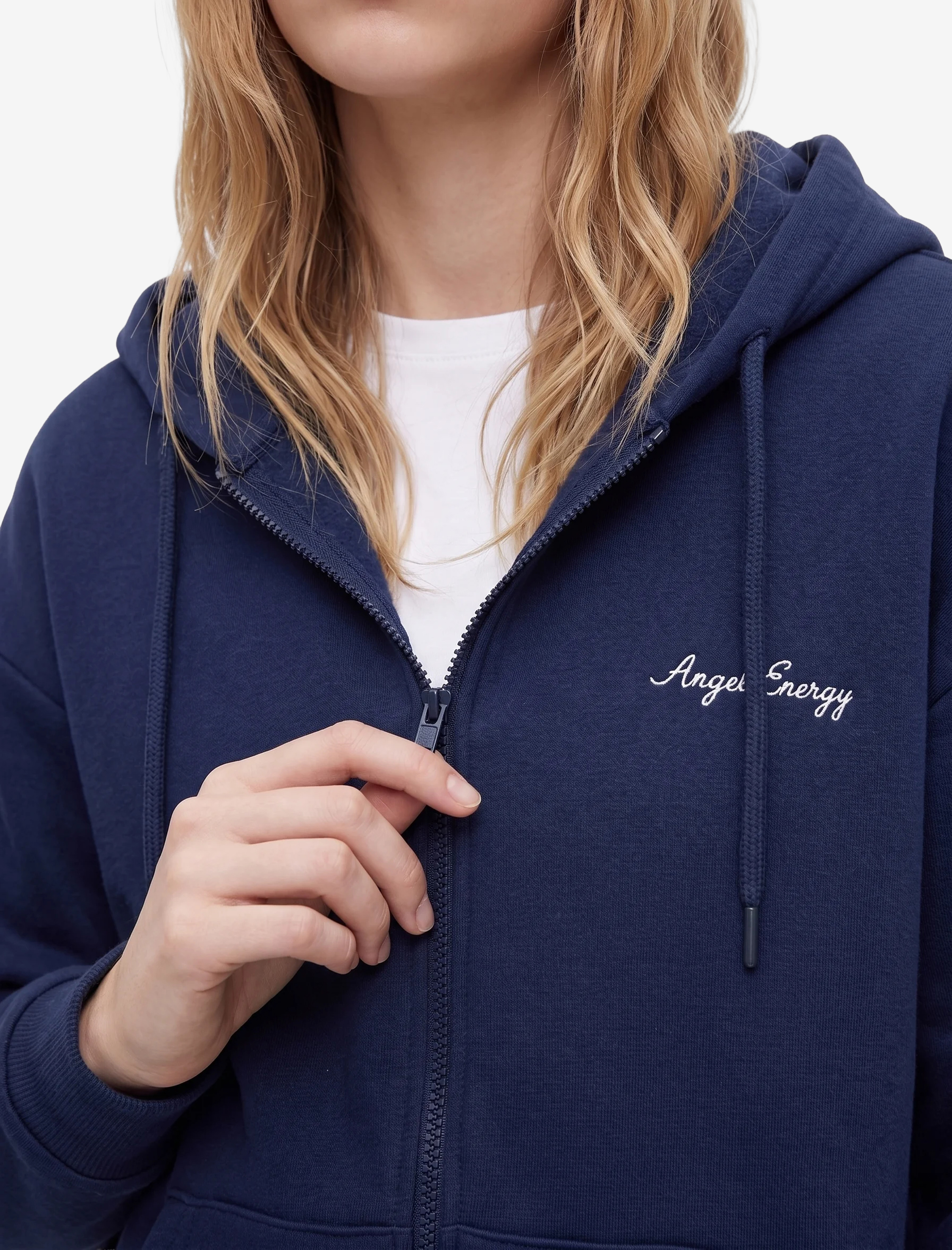 Koton Şardonlu Rahat Kalıp Kanguru Cepli Kapüşonlu Fermuarlı Simli Melek Baskılı Sweatshirt görsel 4