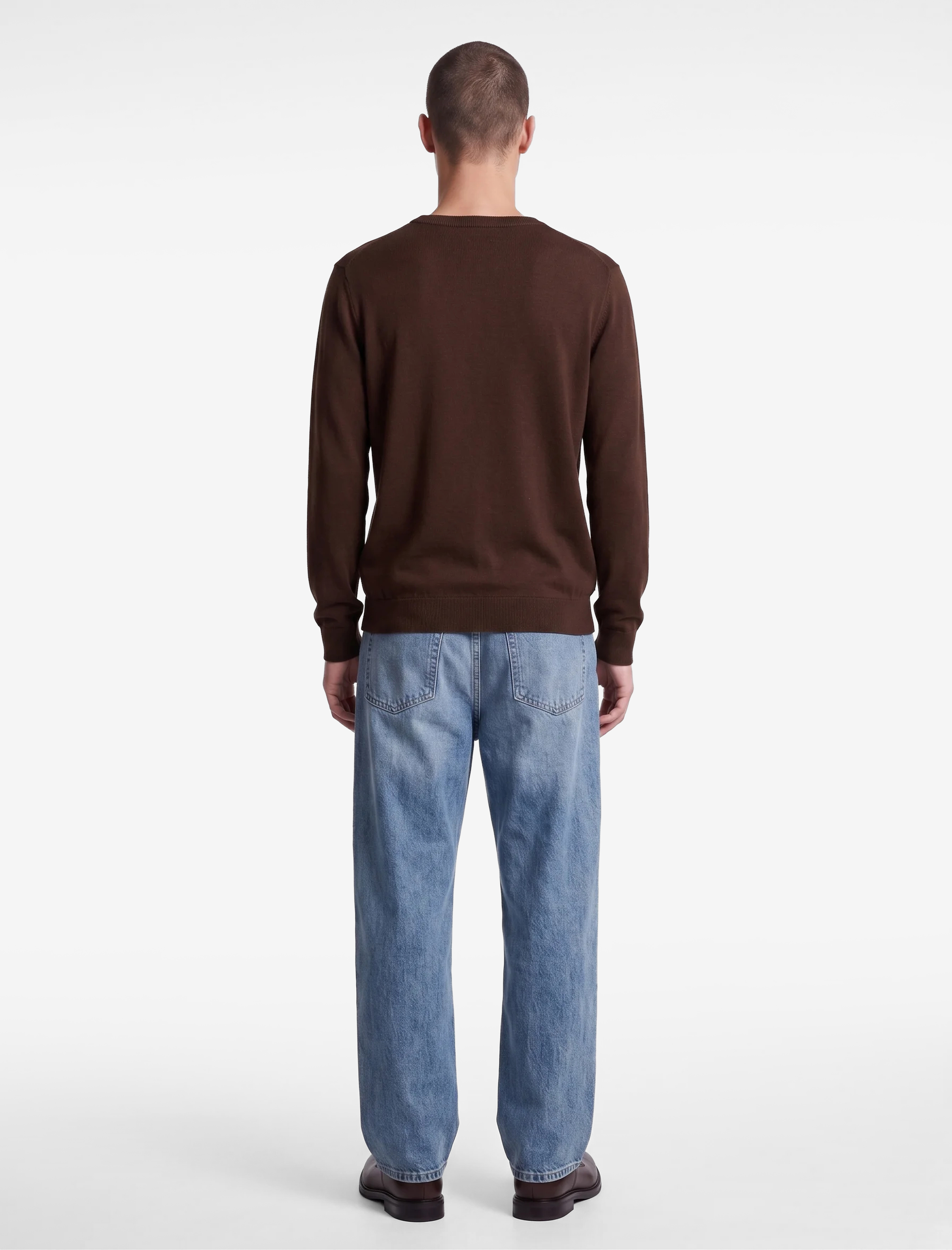   Regular Fit Viskon Karışımlı Düğmeli Henley Yaka Triko Kazak