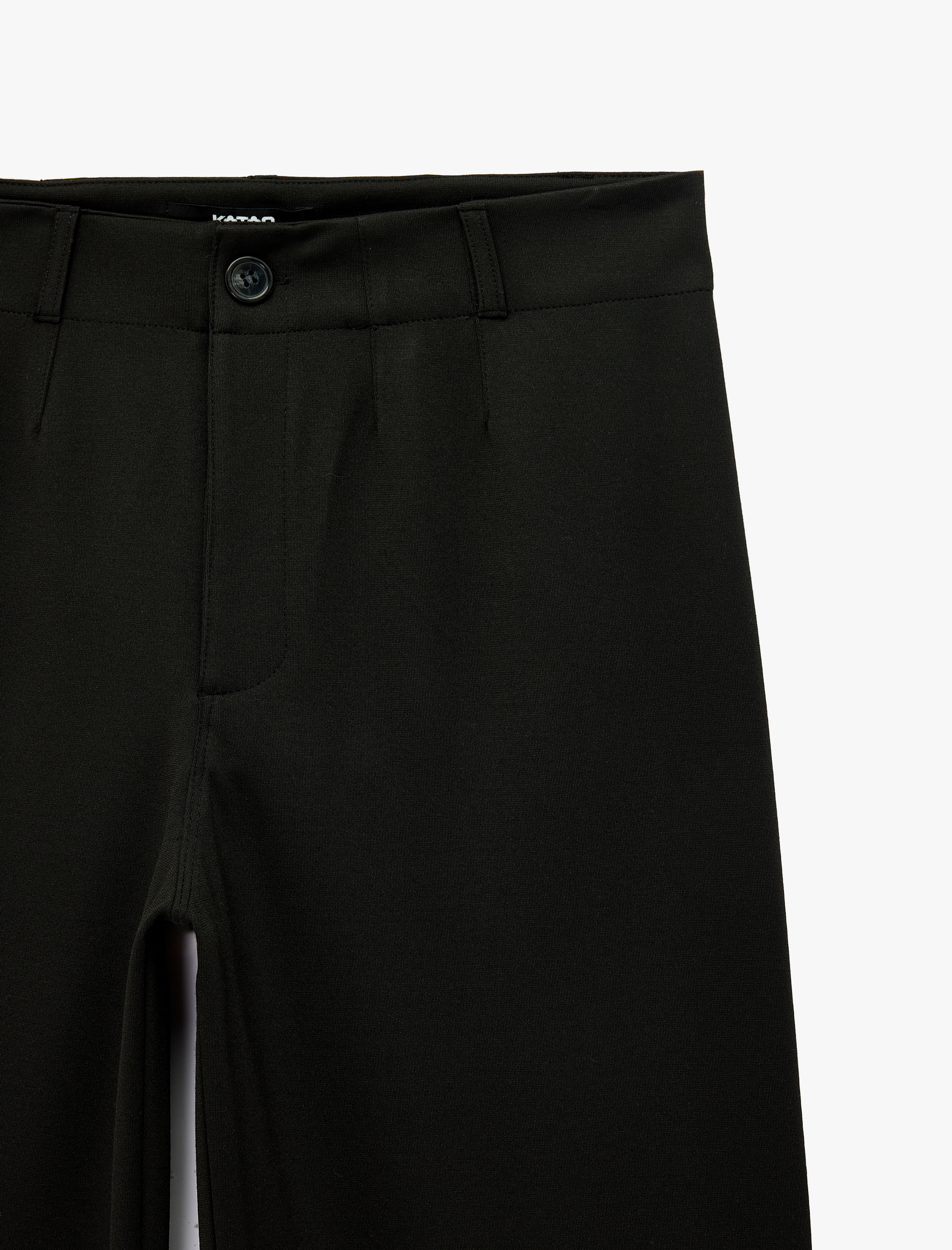   Normal Bel Yan Cepli Düğmeli Straight Fit Kumaş Pantolon