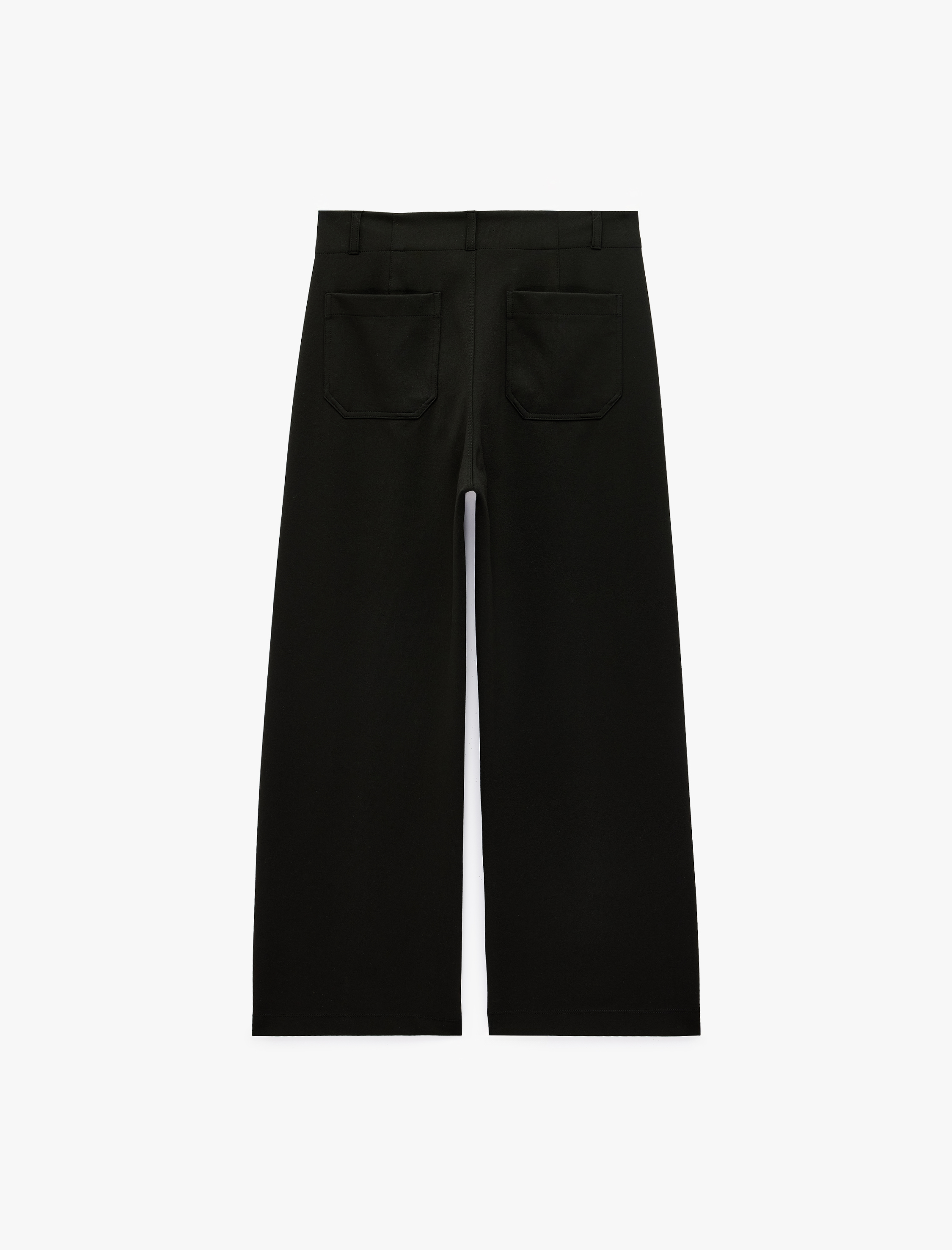   Normal Bel Yan Cepli Düğmeli Straight Fit Kumaş Pantolon