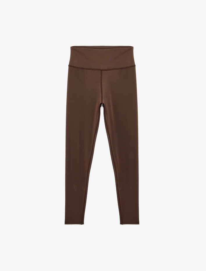  Yüksek Bel Dikiş Detaylı Slim Fit Spor Tayt