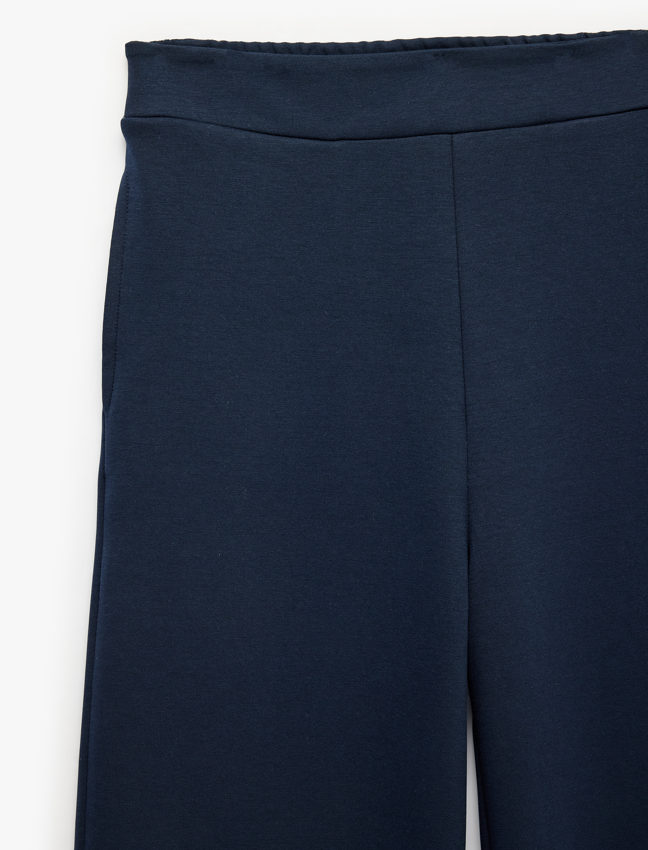  Normal Bel Regular Fit Cepli Düz Geniş Paça Pantolon
