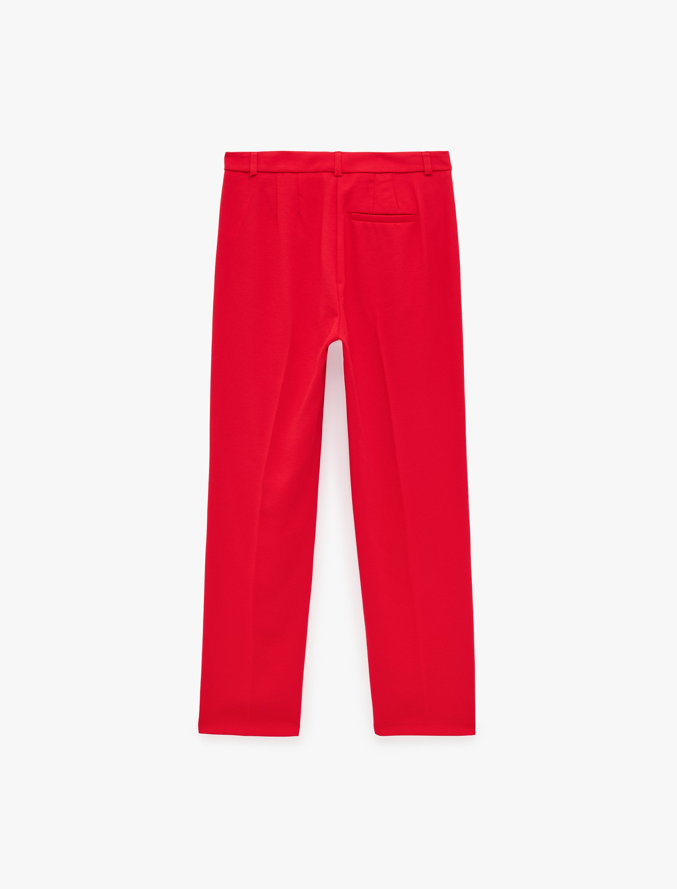   Yüksek Bel Cepli Regular Fit Krep Kumaş Bilek Boy Cigarette Pantolon