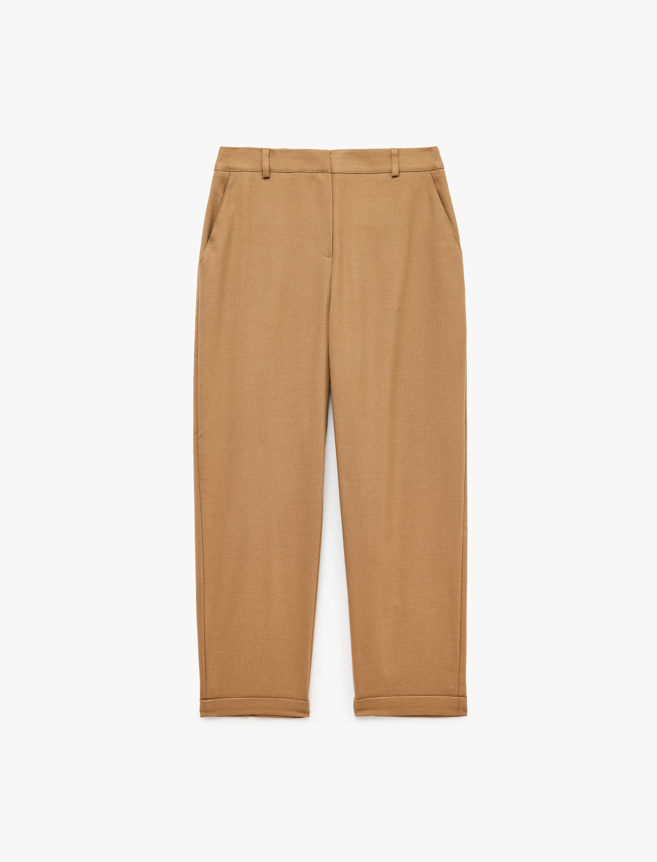   Flanel Kumaş Cepli Barrel Kesim Pantolon