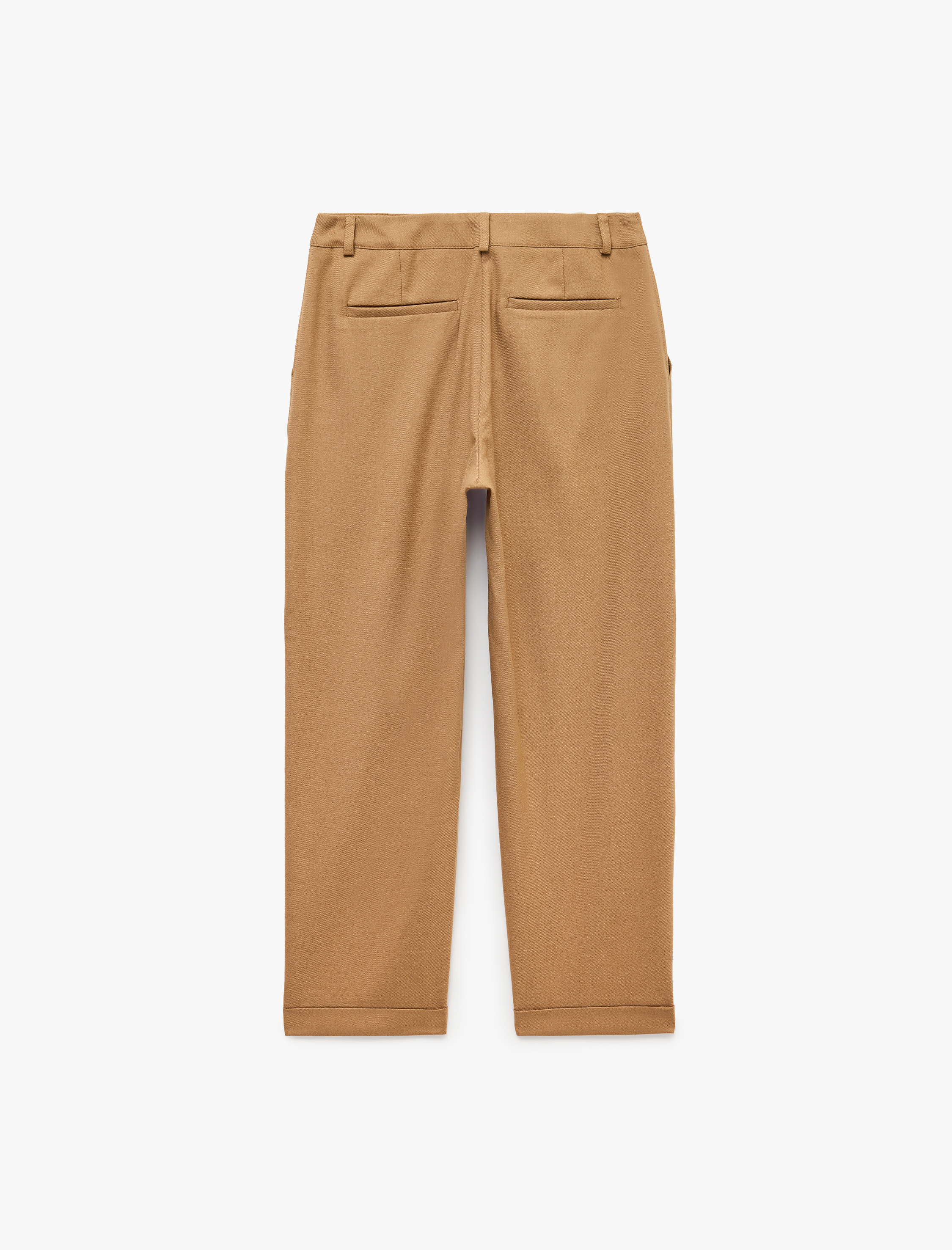   Flanel Kumaş Cepli Barrel Kesim Pantolon