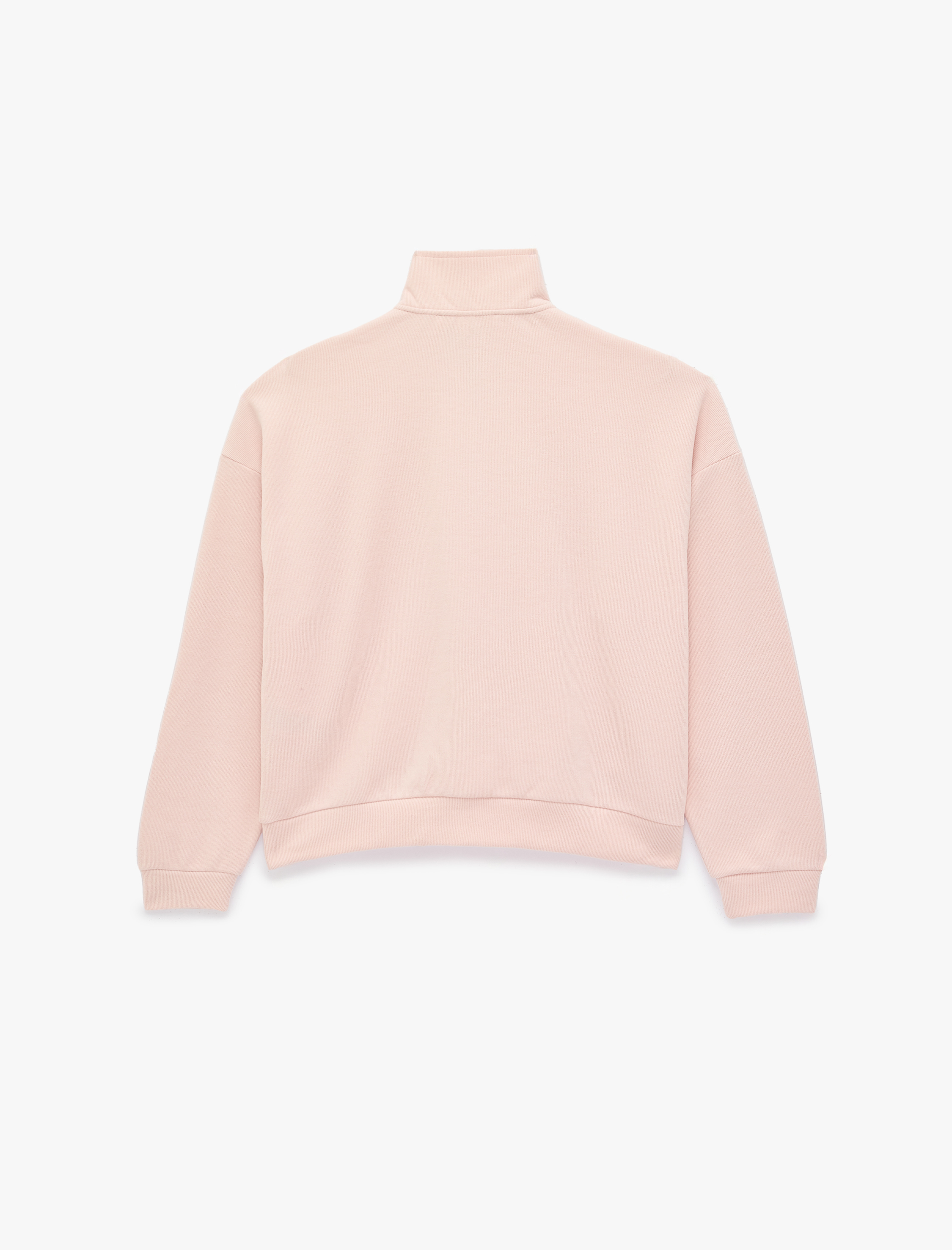   Rahat Kalıp Uzun Kollu Yarım Fermuarlı Baskılı Sweatshirt