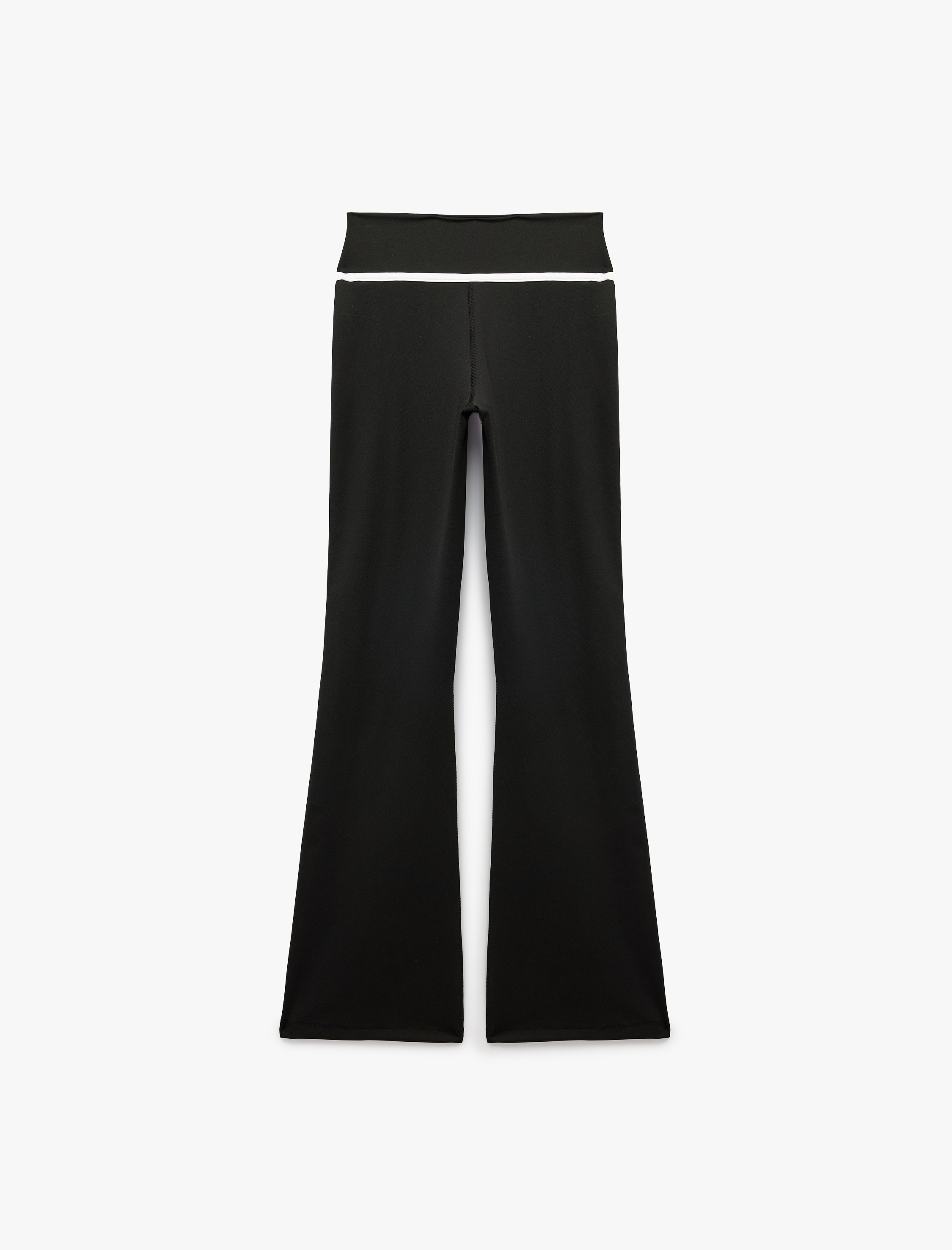   Yüksek Bel Slim Fit Biyeli İspanyol Paça Spor Tayt