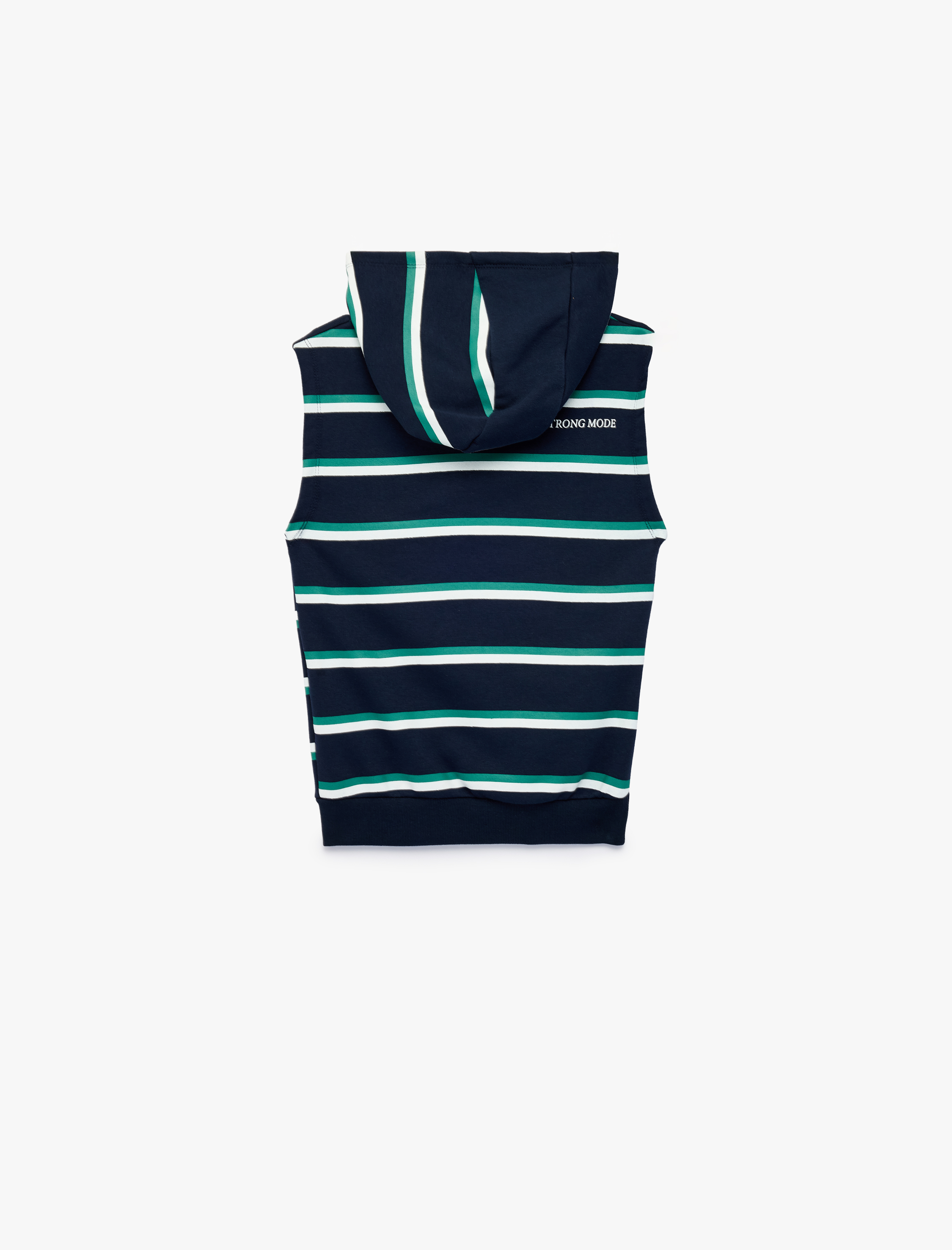  Erkek Çocuk Üç İplik Baskılı Oversize Kapşonlu Kolsuz Sweatshirt