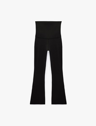 Yüksek Bel Slim Fit Büzgülü İspanyol Paça Spor Tayt