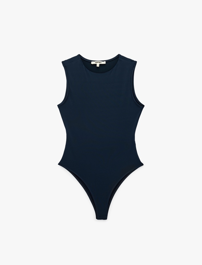  Slim Fit Kolsuz Bisiklet Yaka Bodysuit