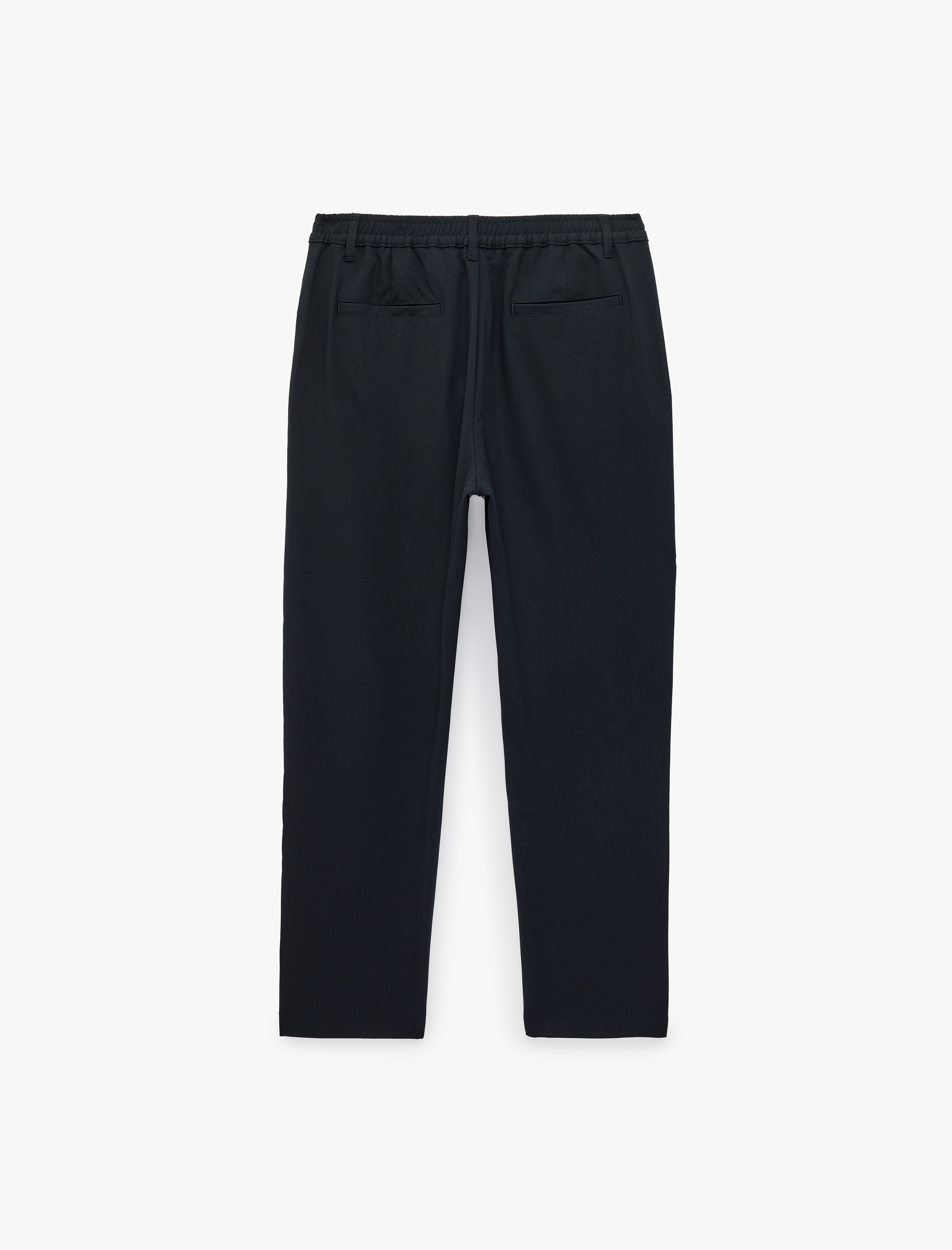   Viskon Karışımlı Cepli Beli Lastikli Düğmeli Slim Fit Pileli Kumaş Pantolon