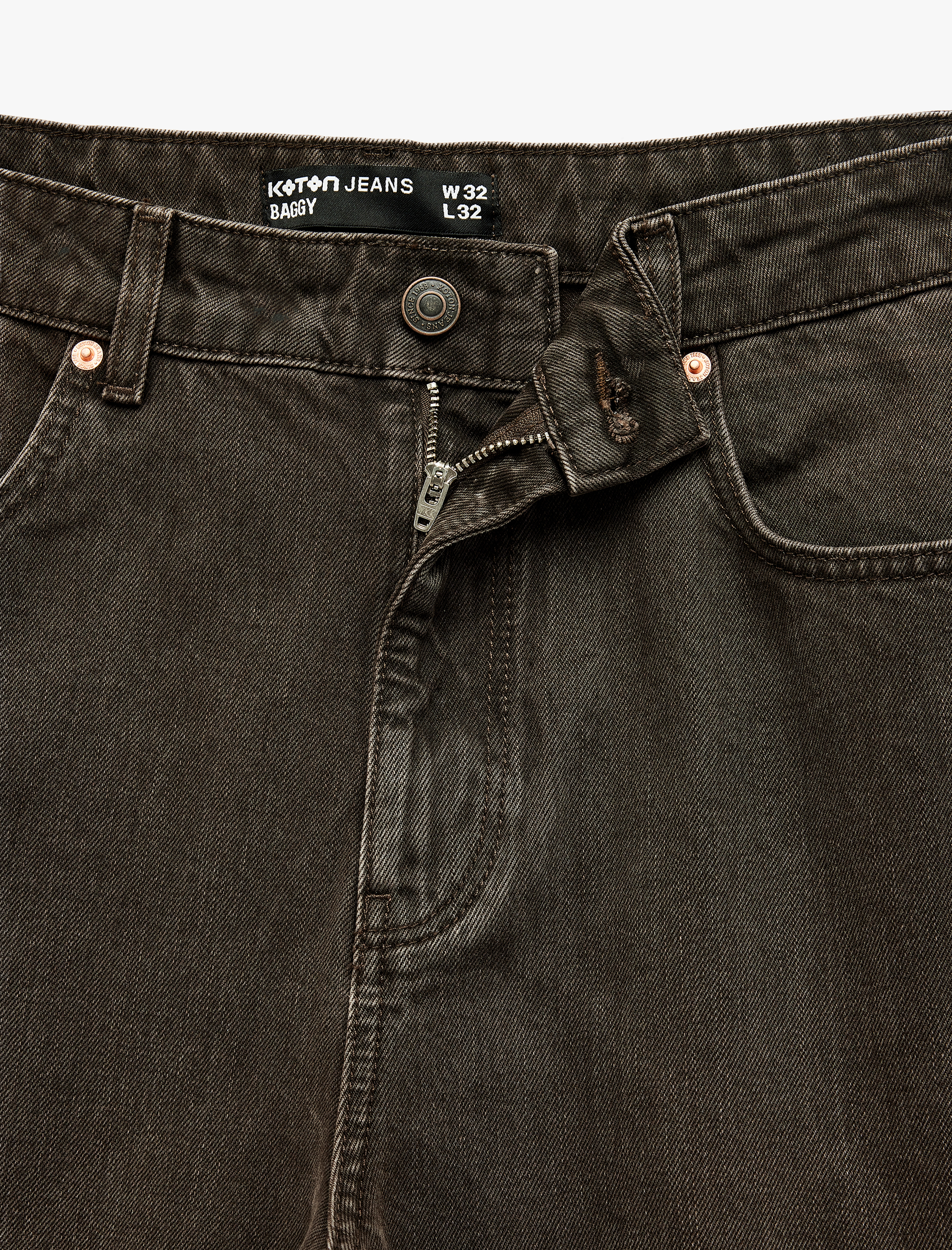   Normal Bel Cepli Oversize Pamuklu Baggy Jean Pantolon