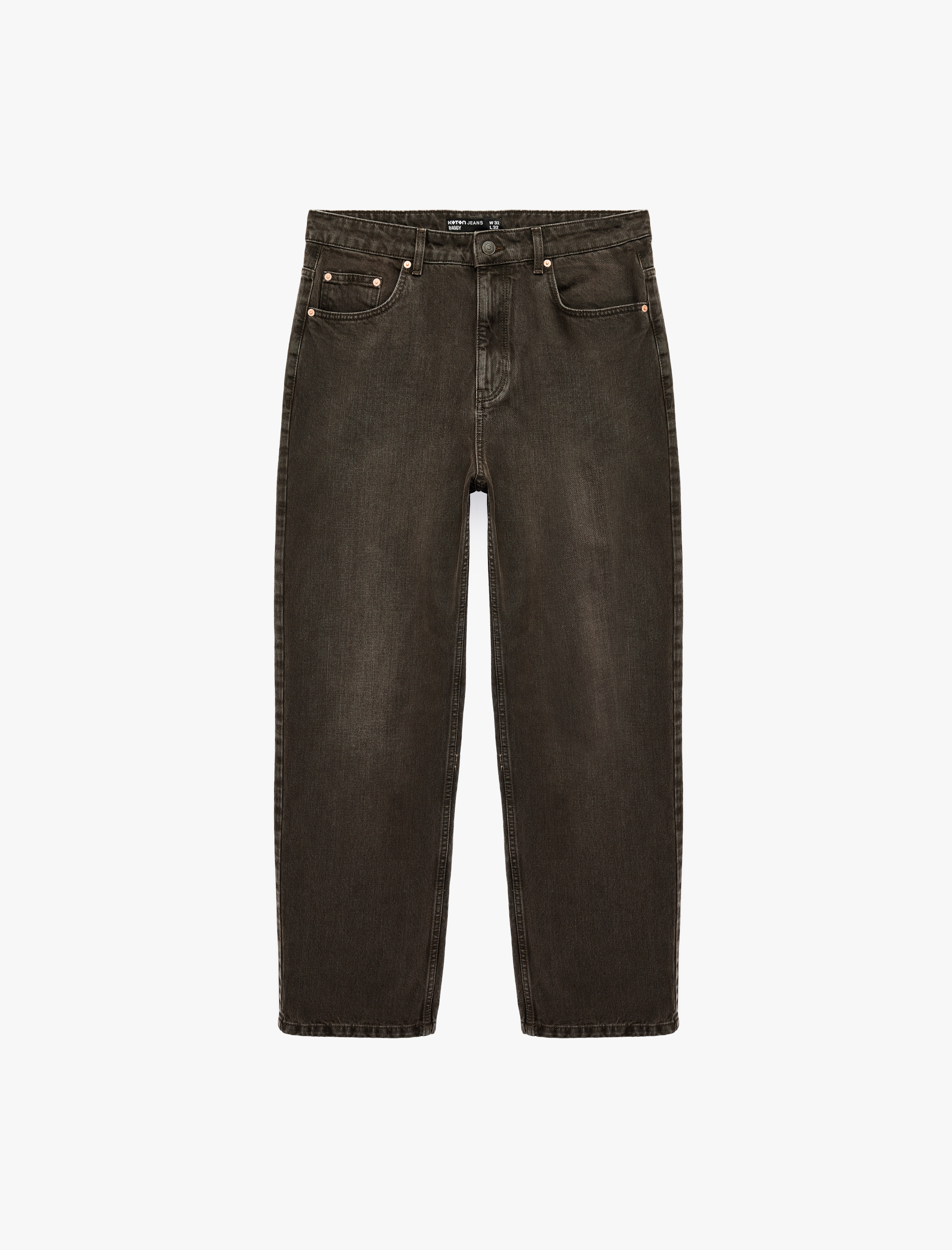   Normal Bel Cepli Oversize Pamuklu Baggy Jean Pantolon