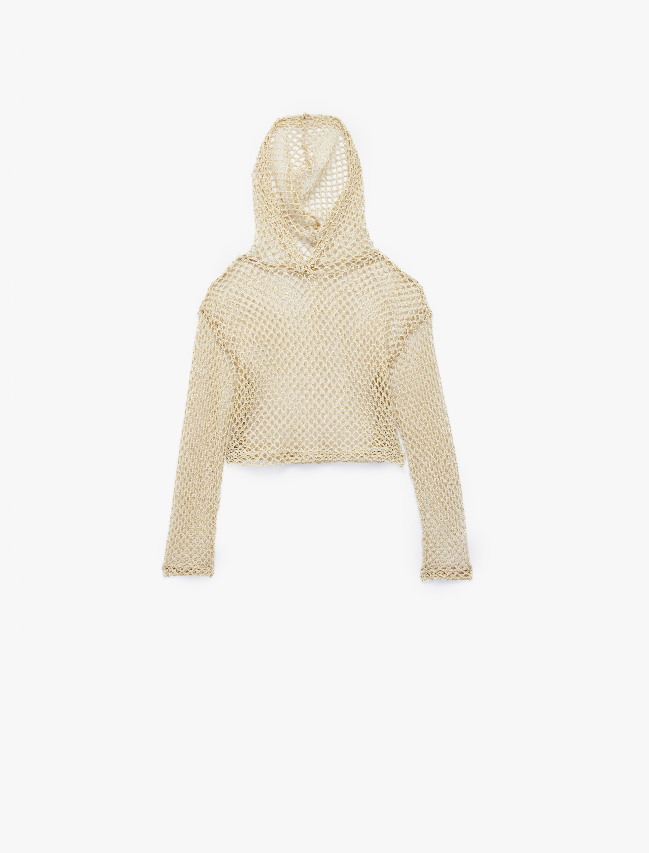  Kız Çocuk Uzun Kollu Kapşonlu File Sweatshirt