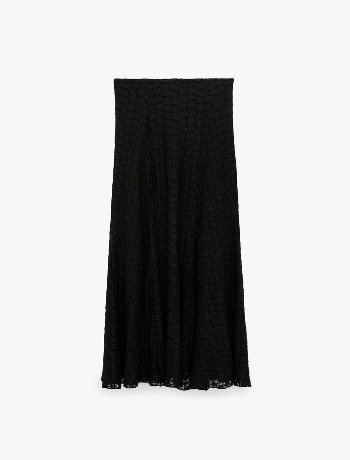  Normal Bel Slim Fit Uzun Dantelli Etek
