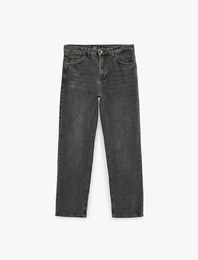 Normal Bel Cepli Rahat Kalıp Pamuklu Baggy Jean Pantolon