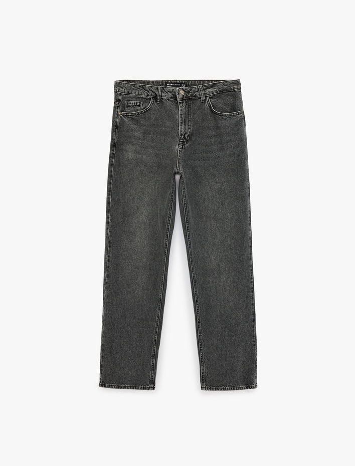  Normal Bel Cepli Rahat Kalıp Pamuklu Baggy Jean Pantolon