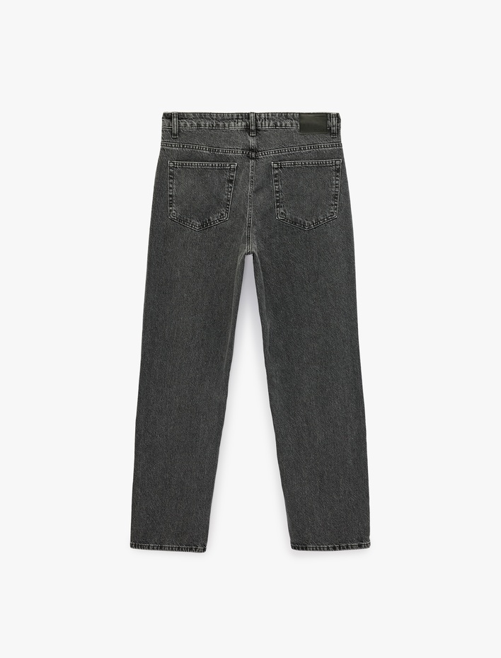 Normal Bel Cepli Rahat Kalıp Pamuklu Baggy Jean Pantolon