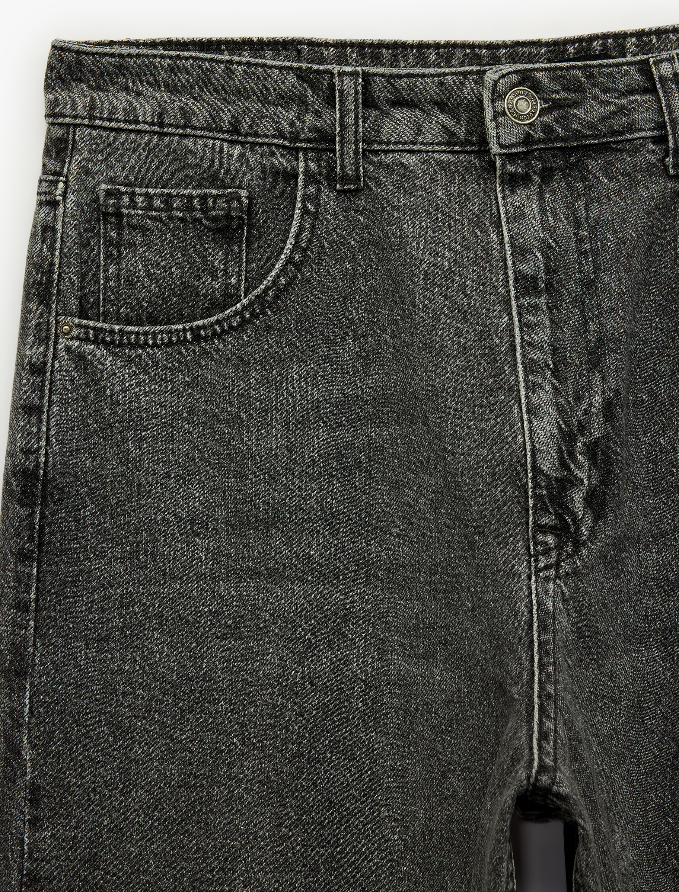   Pamuklu Cepli Rahat Kalıp Super Baggy Jean Pantolon
