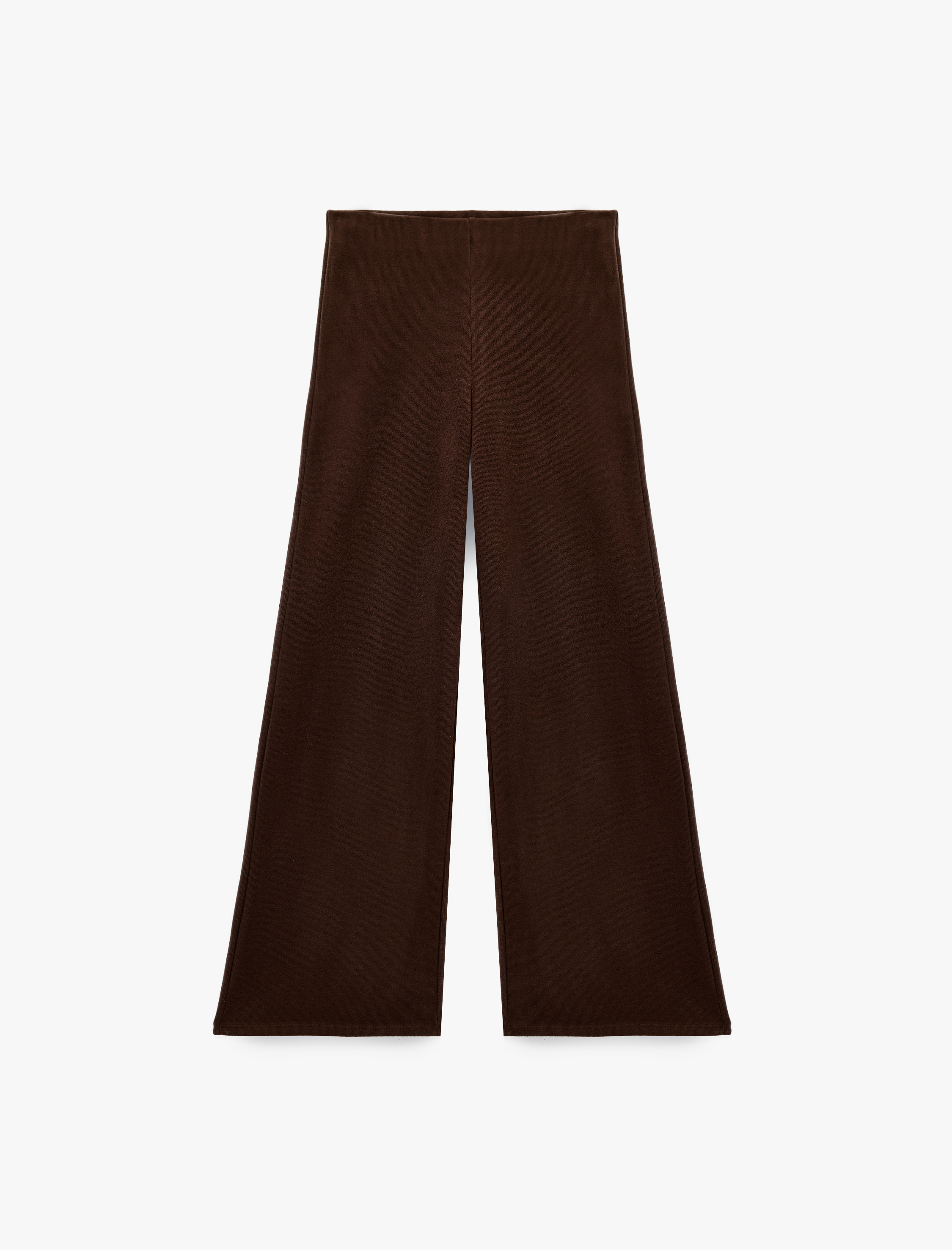   Beli Lastikli Uzun Geniş Paça Triko Pantolon