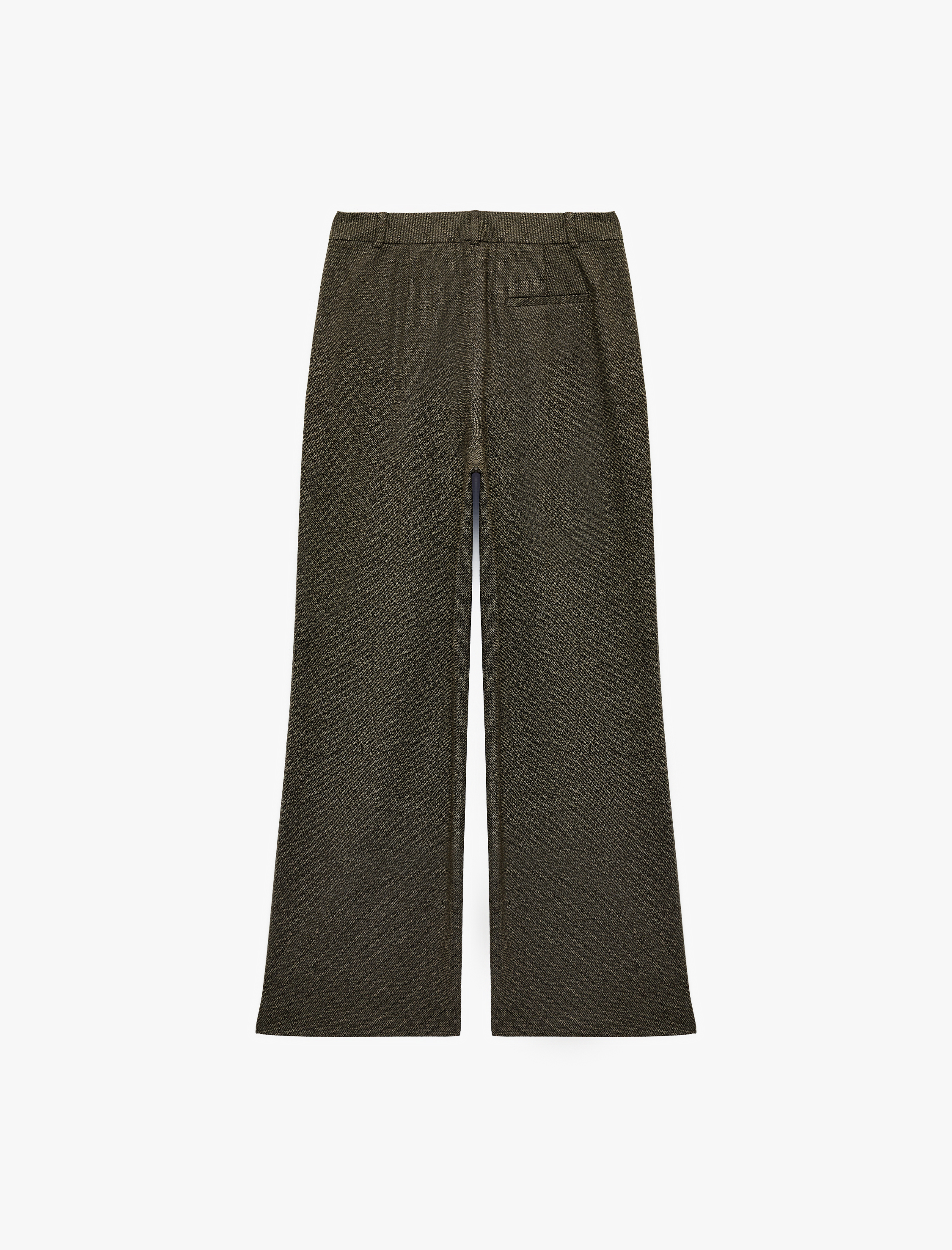   Flanel Kumaş Yan Cepli Pileli Düz Bol Paça Pantolon