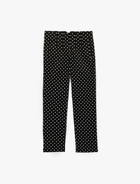 Pamuklu Yüksek Bel Slim Fit Puantiyeli Cepli Cigarette Pantolon