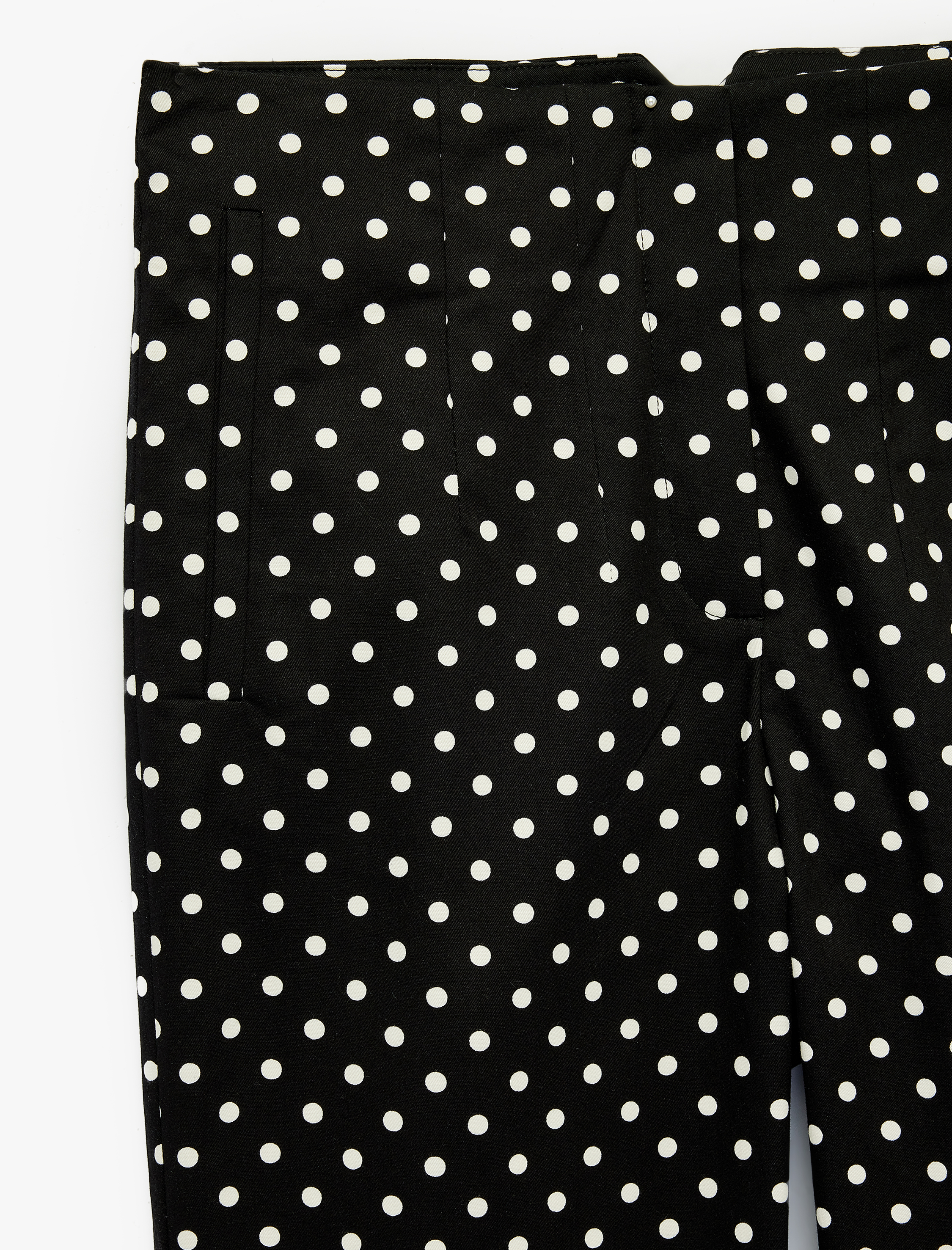   Pamuklu Yüksek Bel Slim Fit Puantiyeli Cepli Cigarette Pantolon