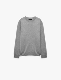 Regular Fit Uzun Kollu Bisiklet Yaka Basic Triko Kazak