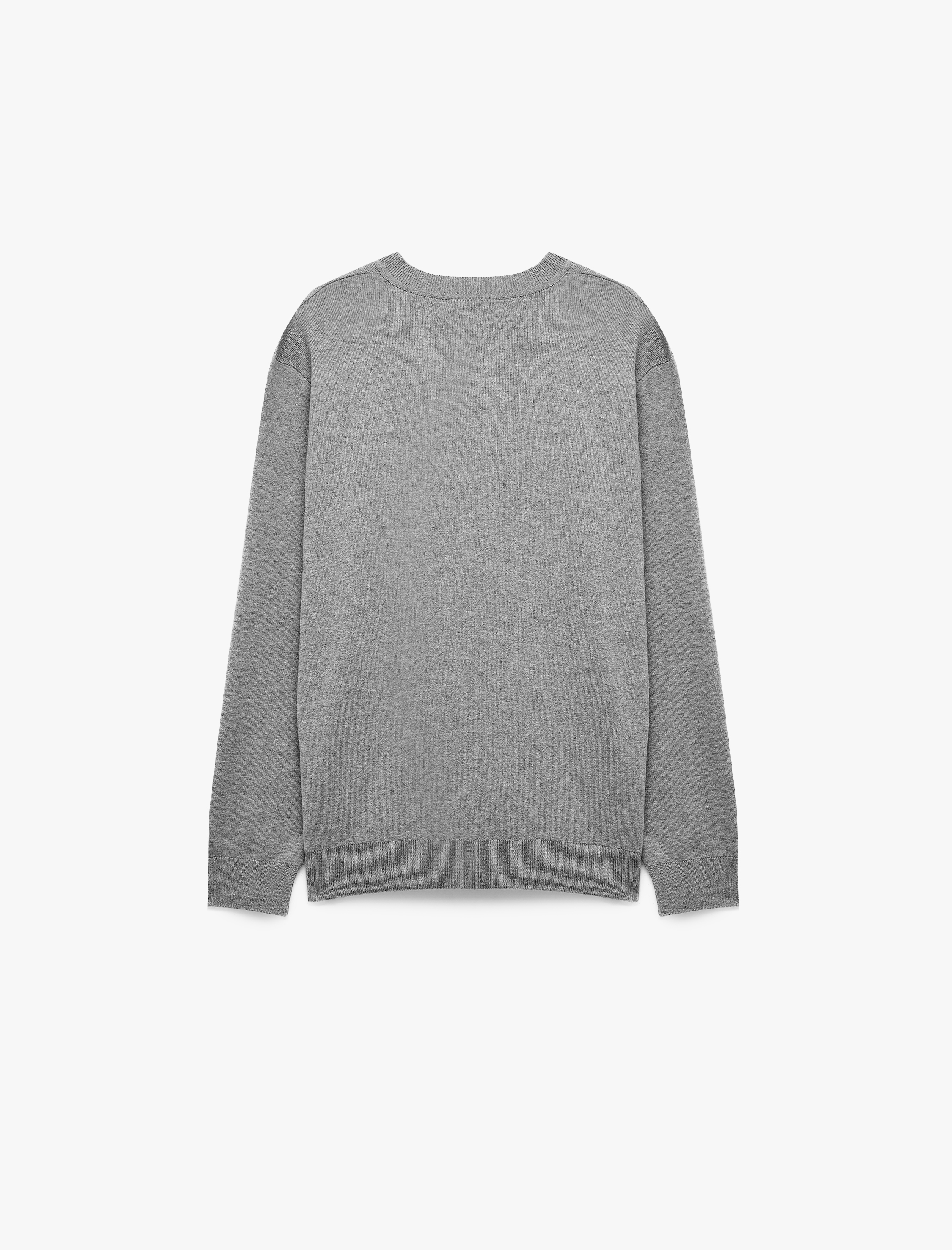   Regular Fit Uzun Kollu Bisiklet Yaka Basic Triko Kazak