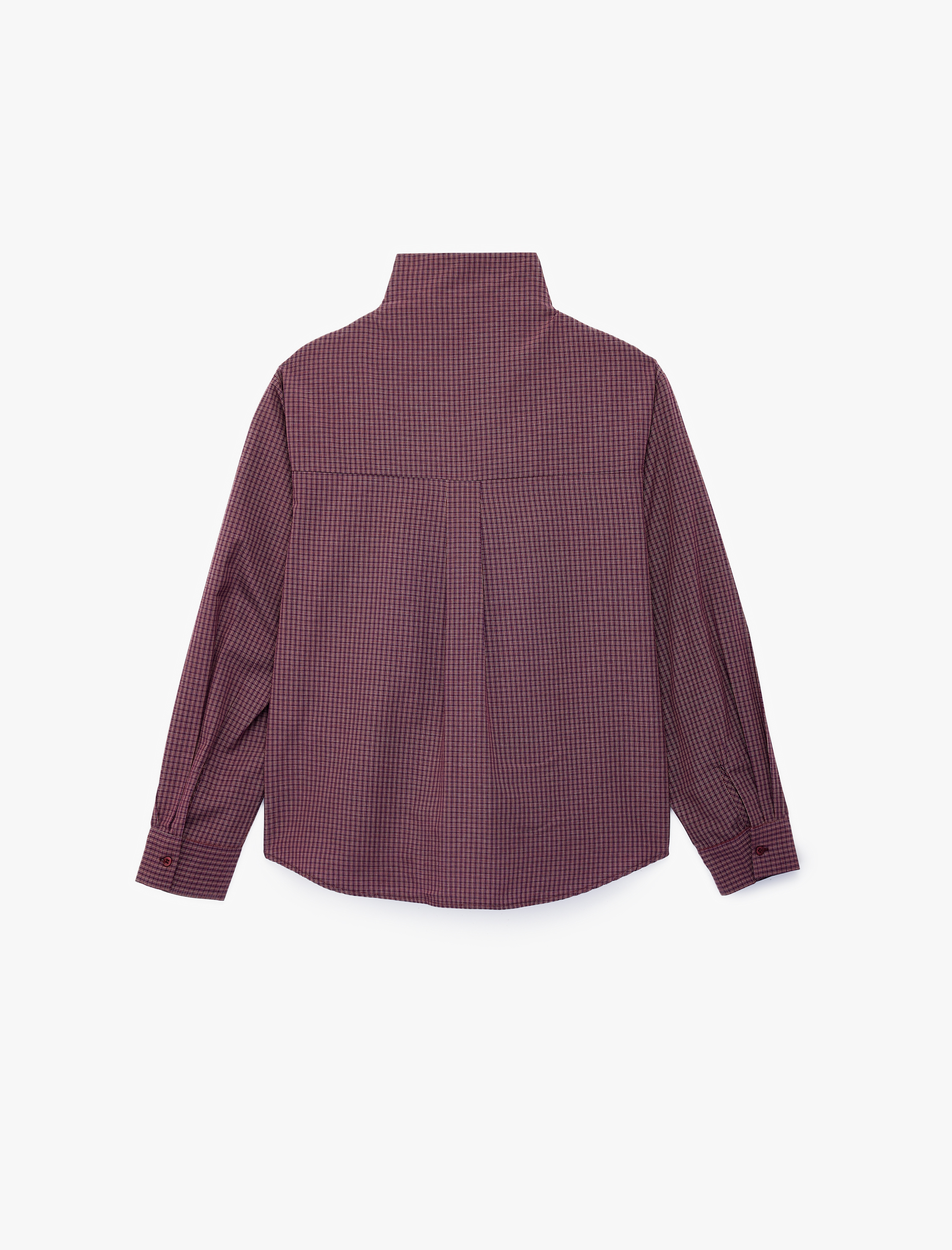   Slim Fit Uzun Kollu Düğmeli Katlanabilir Dik Yaka Gömlek