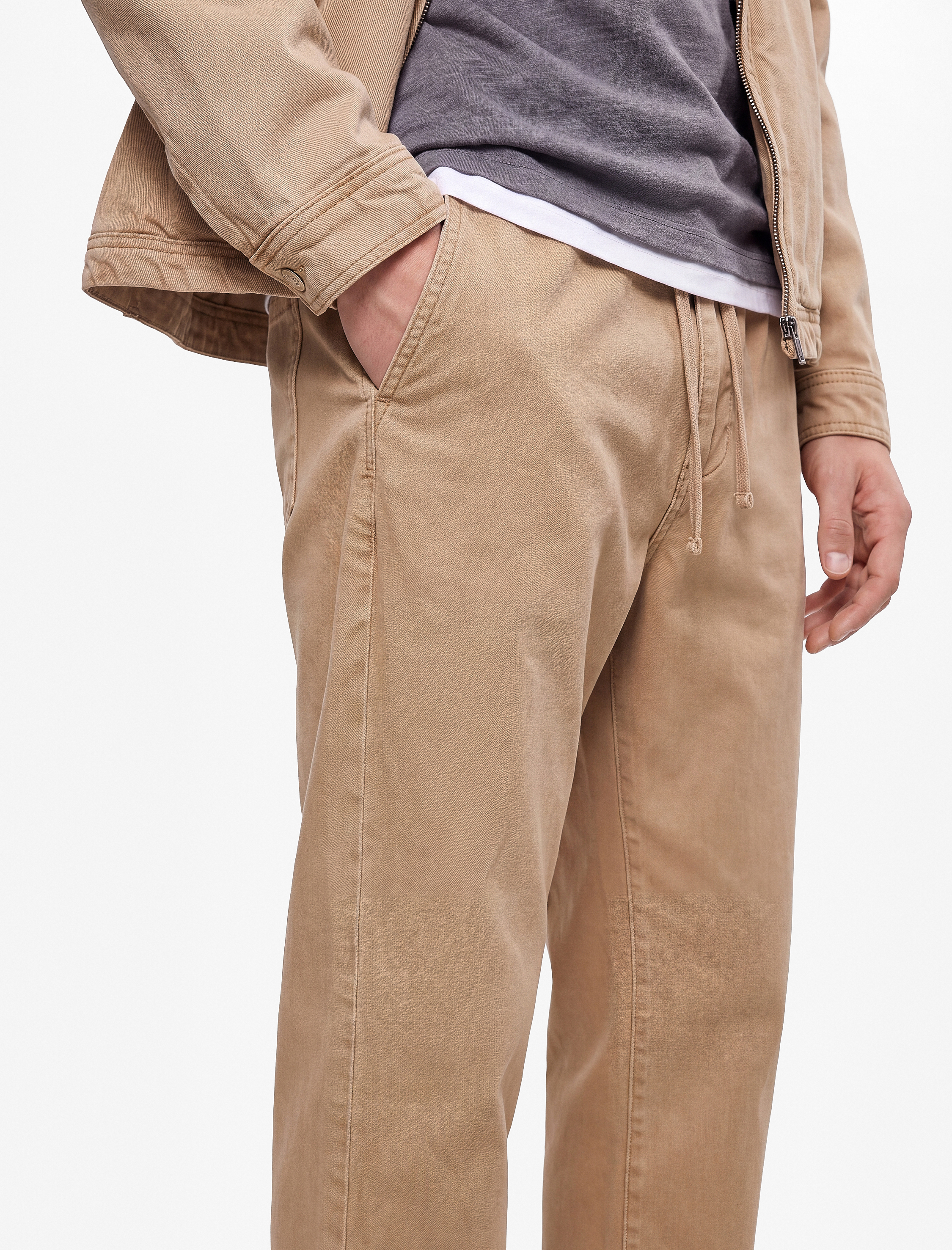   Regular Fit Pamuklu Beli Bağcıklı Jean Pantolon