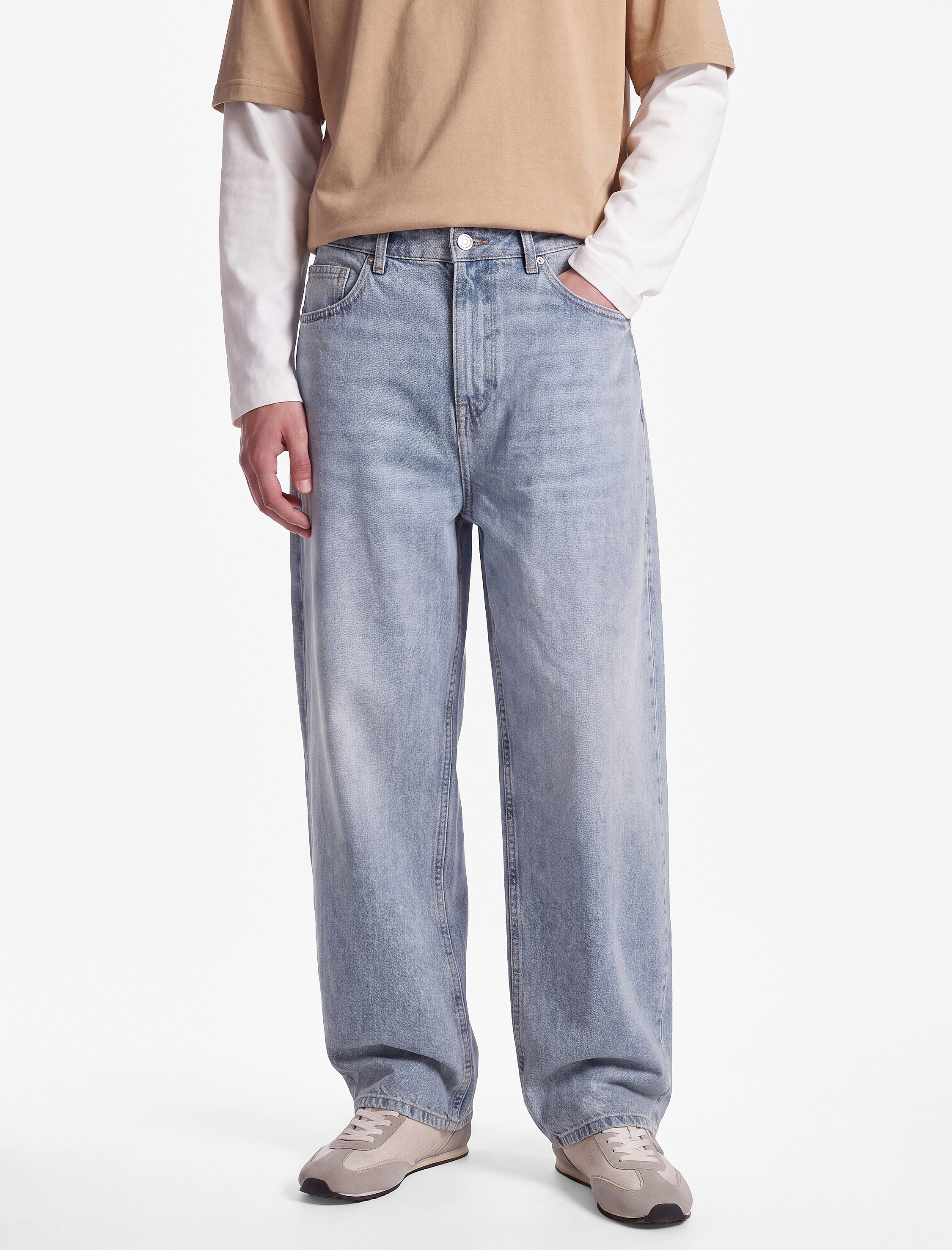   Bol Normal Bel Pamuklu Super Baggy Jean Pantolon