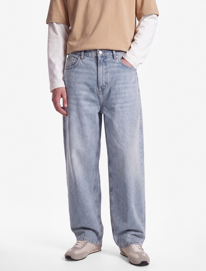  Bol Normal Bel Pamuklu Super Baggy Jean Pantolon