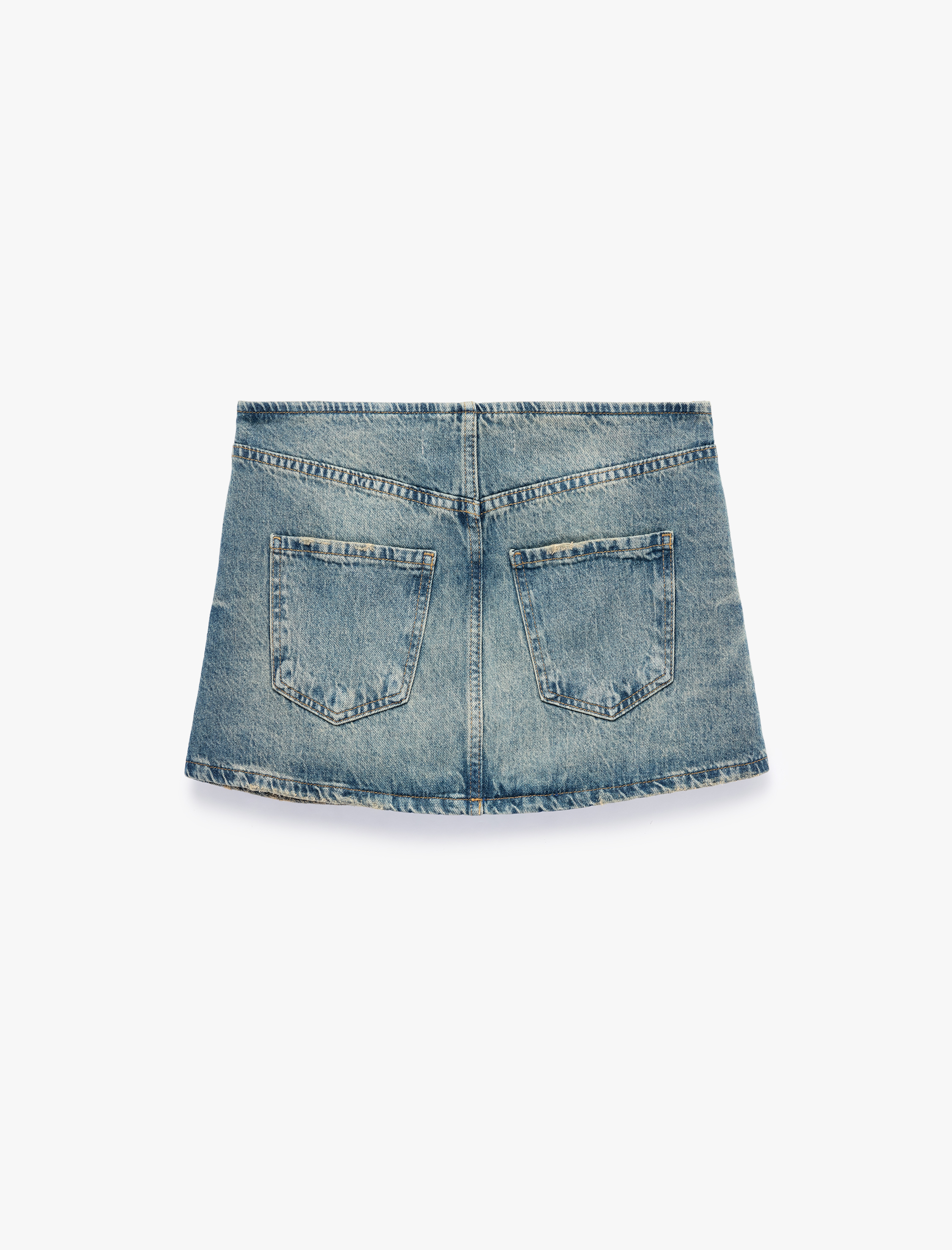   Pamuklu Düğmeli Slim Fit Mini Denim Şort Etek