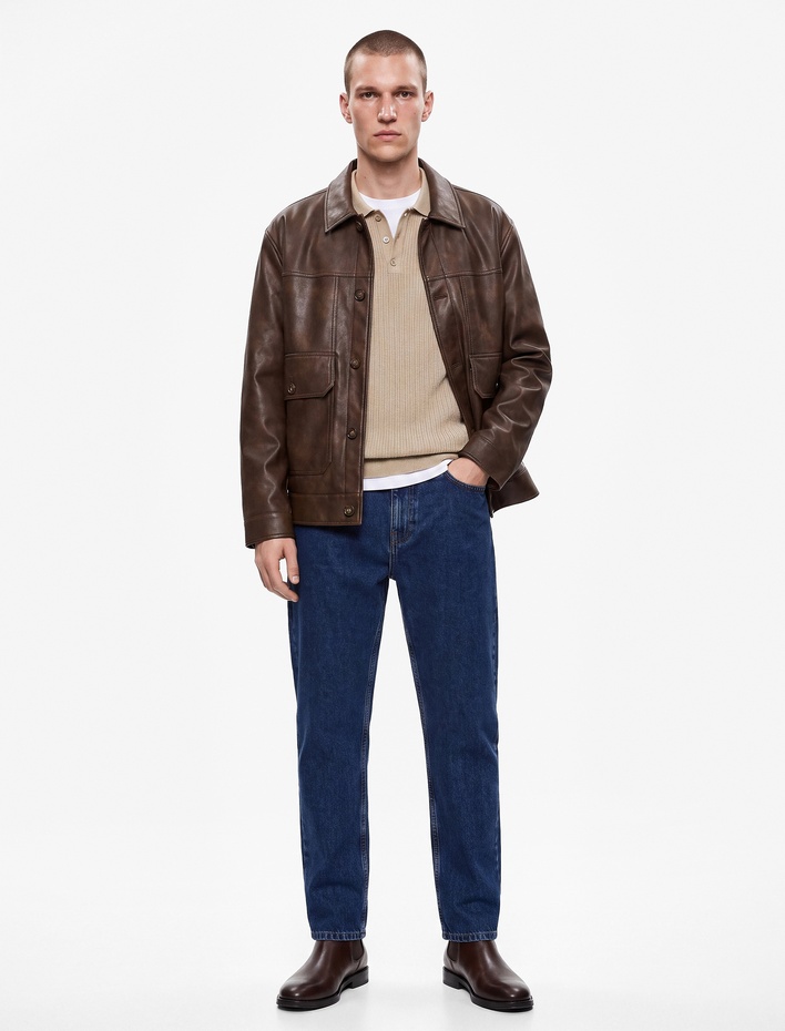  Normal Bel Cepli Pamuklu Vintage Straight Fit Jean Pantolon