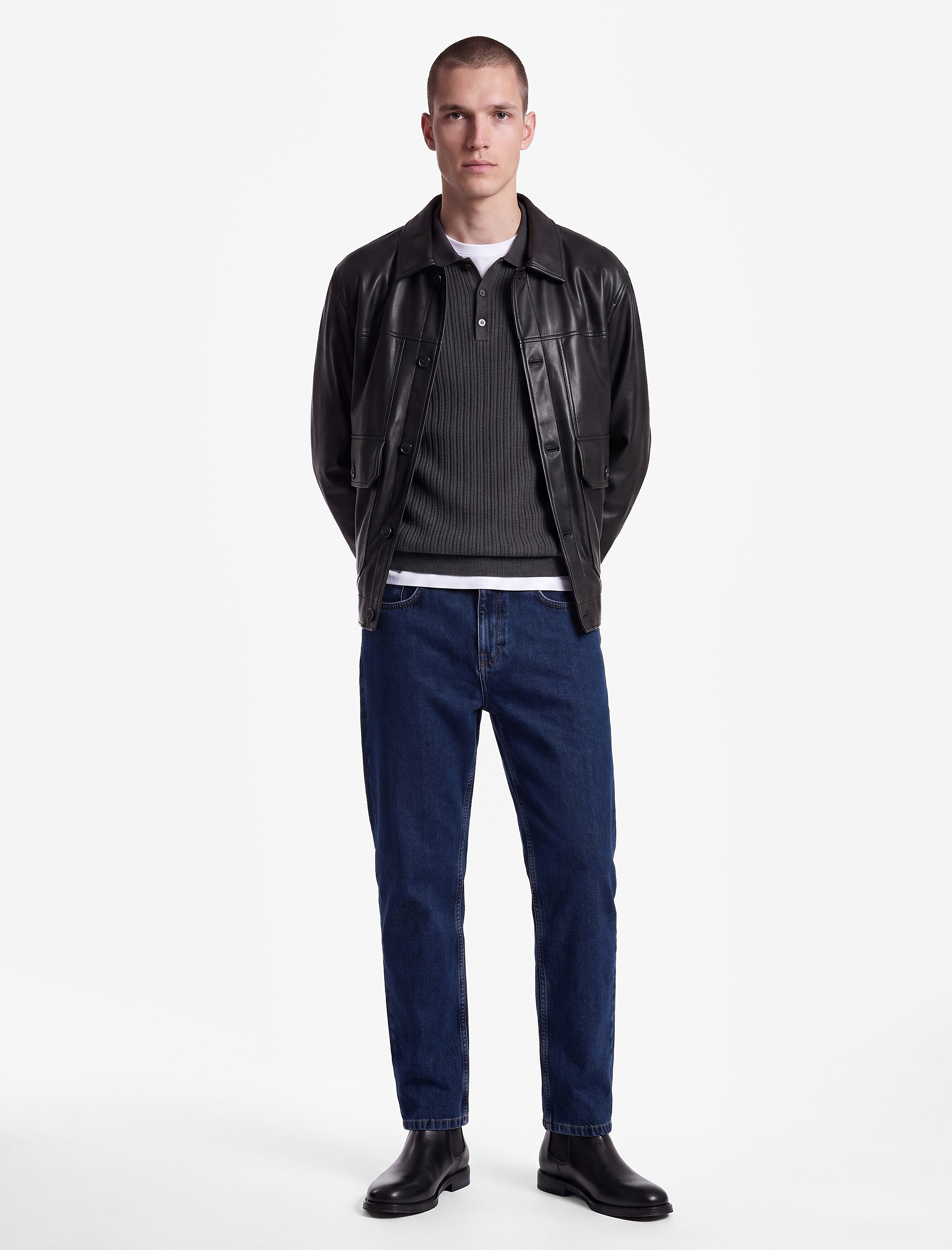   Normal Bel Cepli Pamuklu Vintage Straight Fit Jean Pantolon