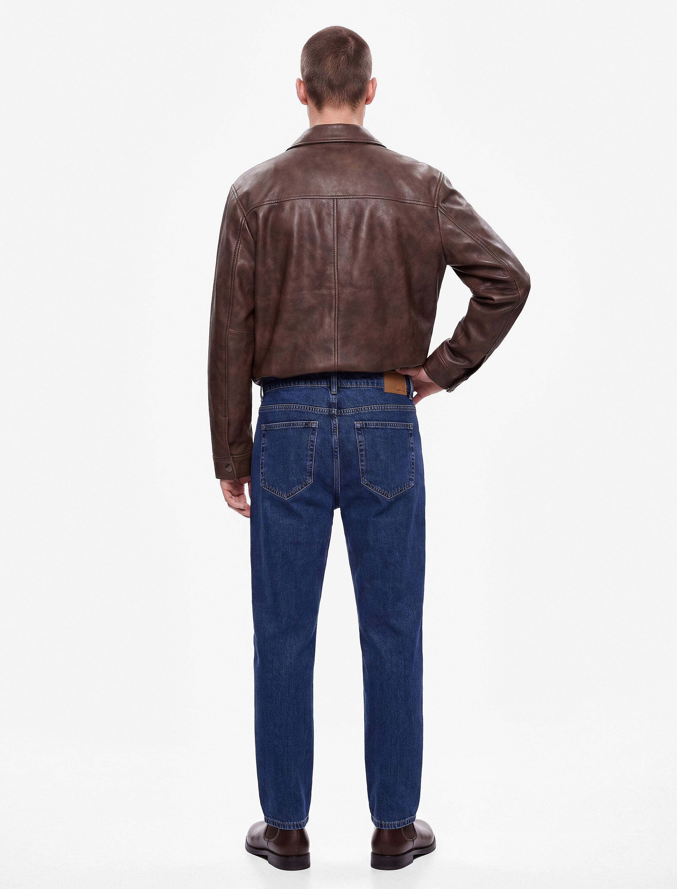   Normal Bel Cepli Pamuklu Vintage Straight Fit Jean Pantolon