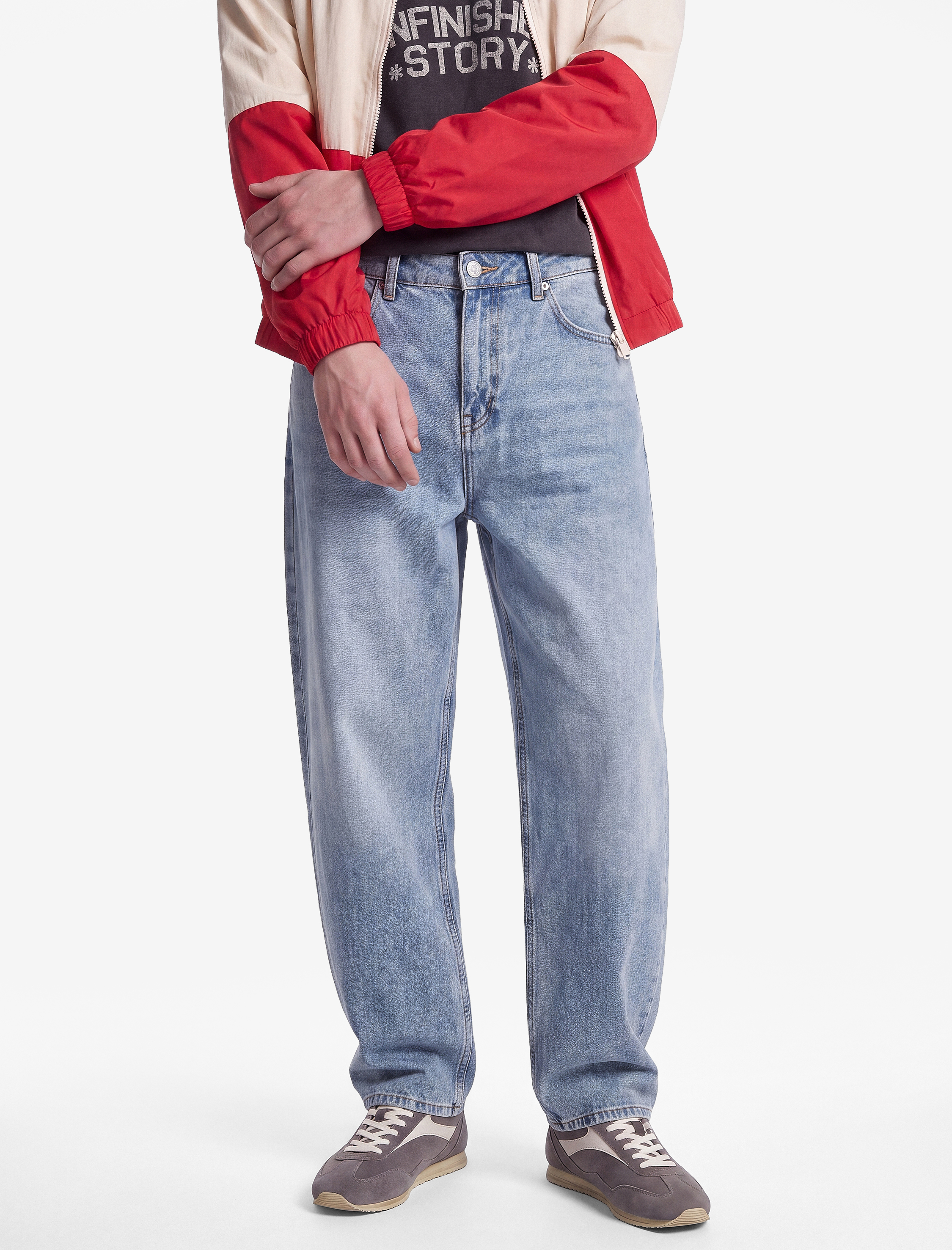   Normal Bel Pamuklu Oversize Bol Barrel Fit Jean Pantolon