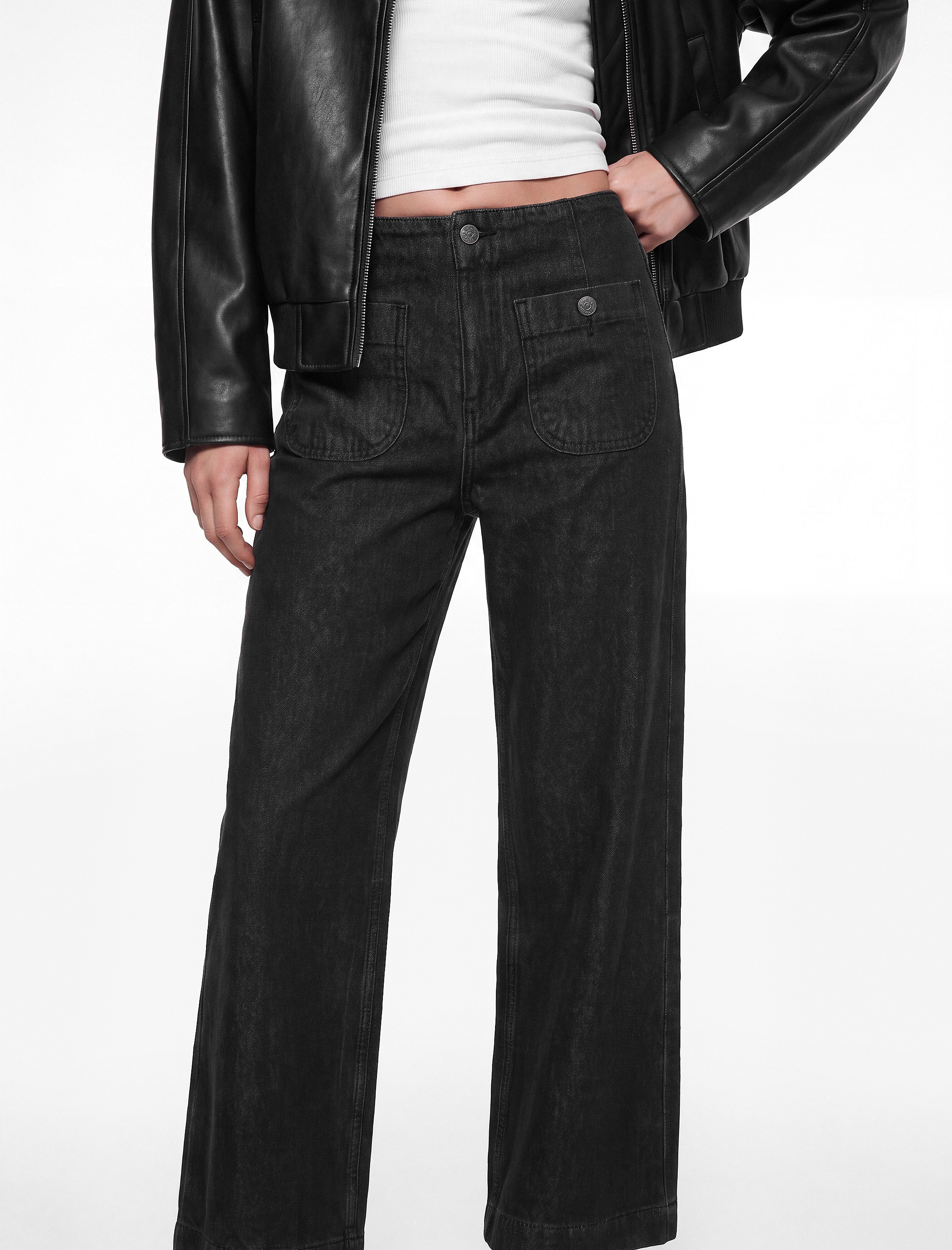   Pamuklu Cepli Normal Bel Culotte Pantolon - Culotte Jeans