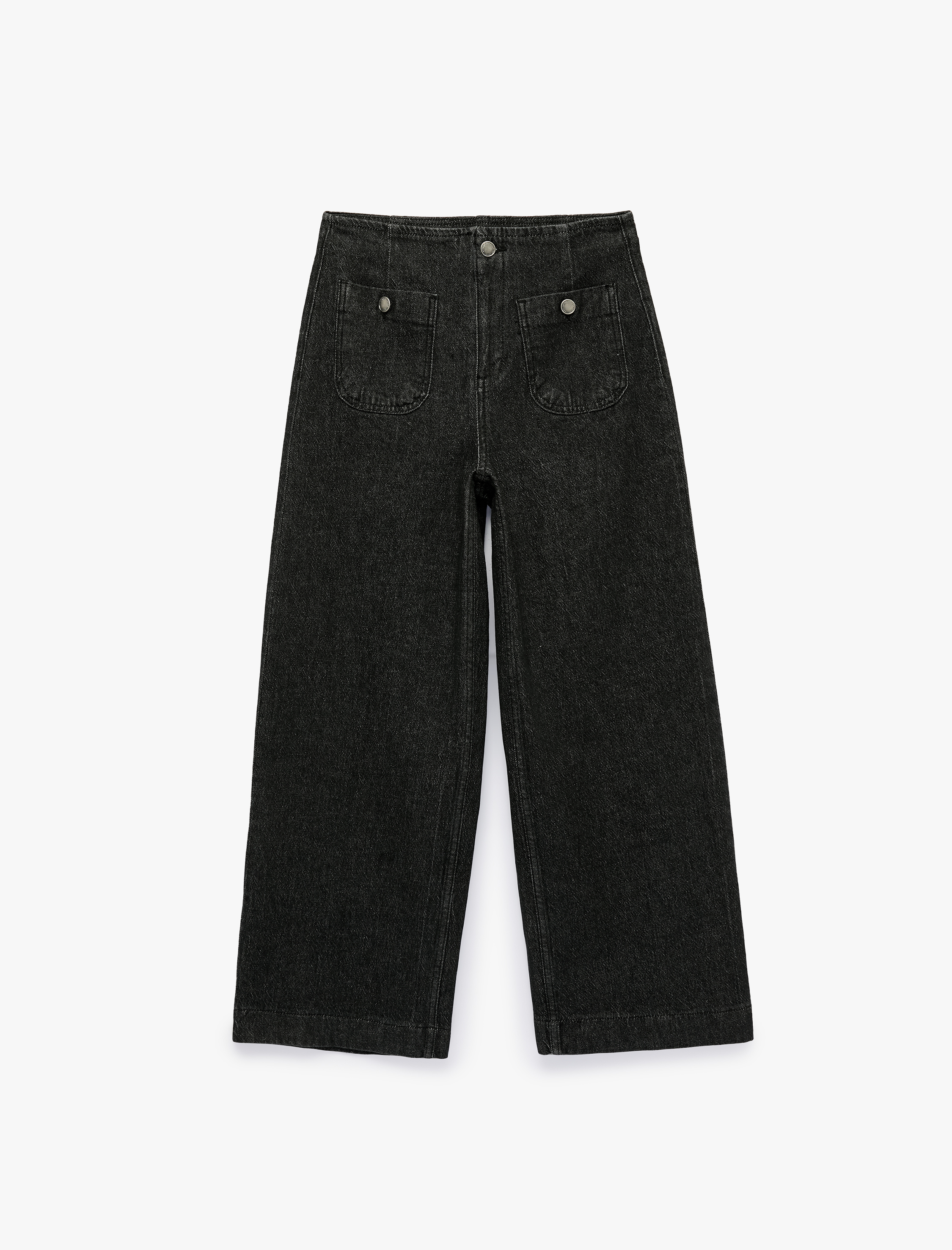   Pamuklu Cepli Normal Bel Culotte Pantolon - Culotte Jeans