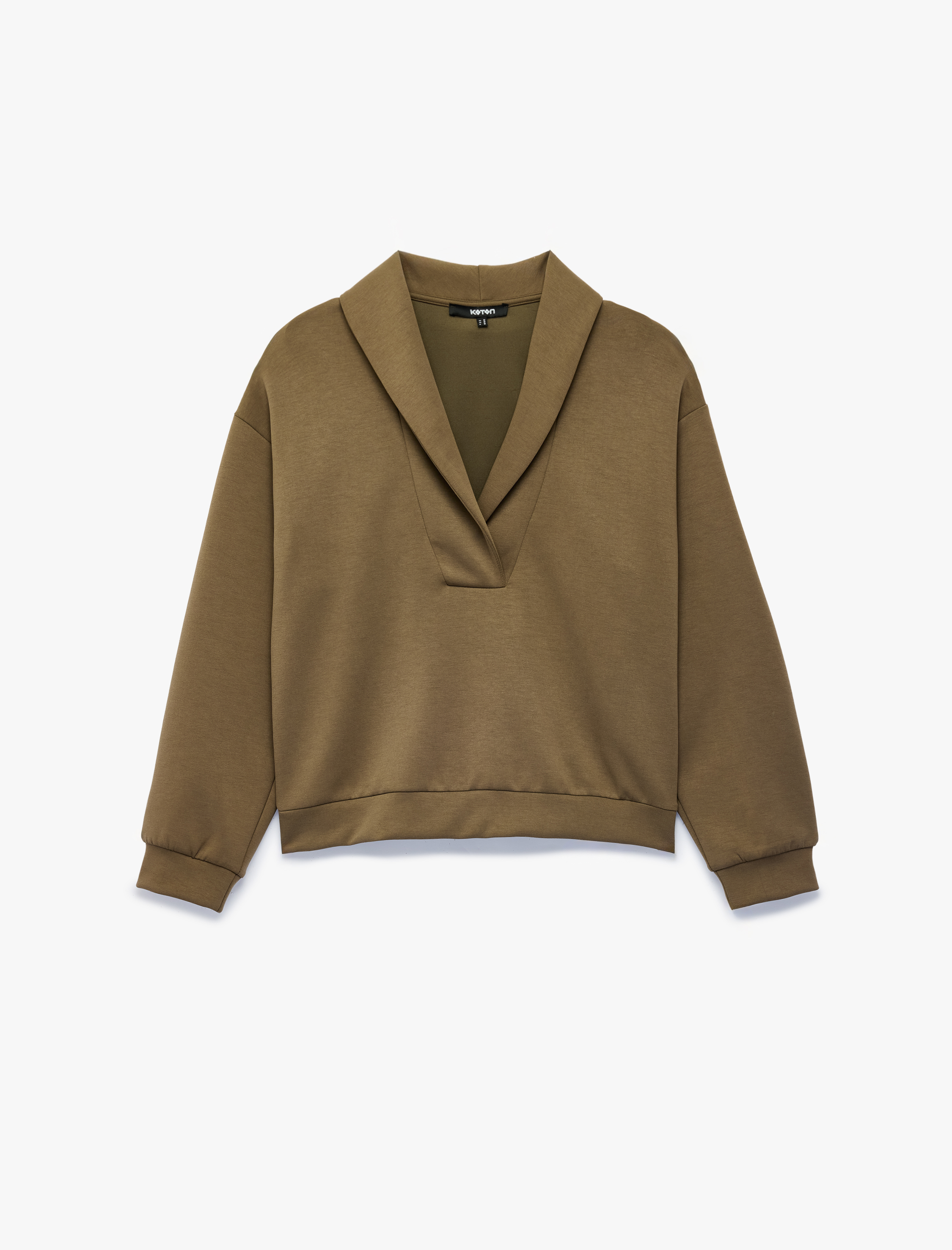   Devrik V yaka Uzun Kollu Modal Sweatshirt